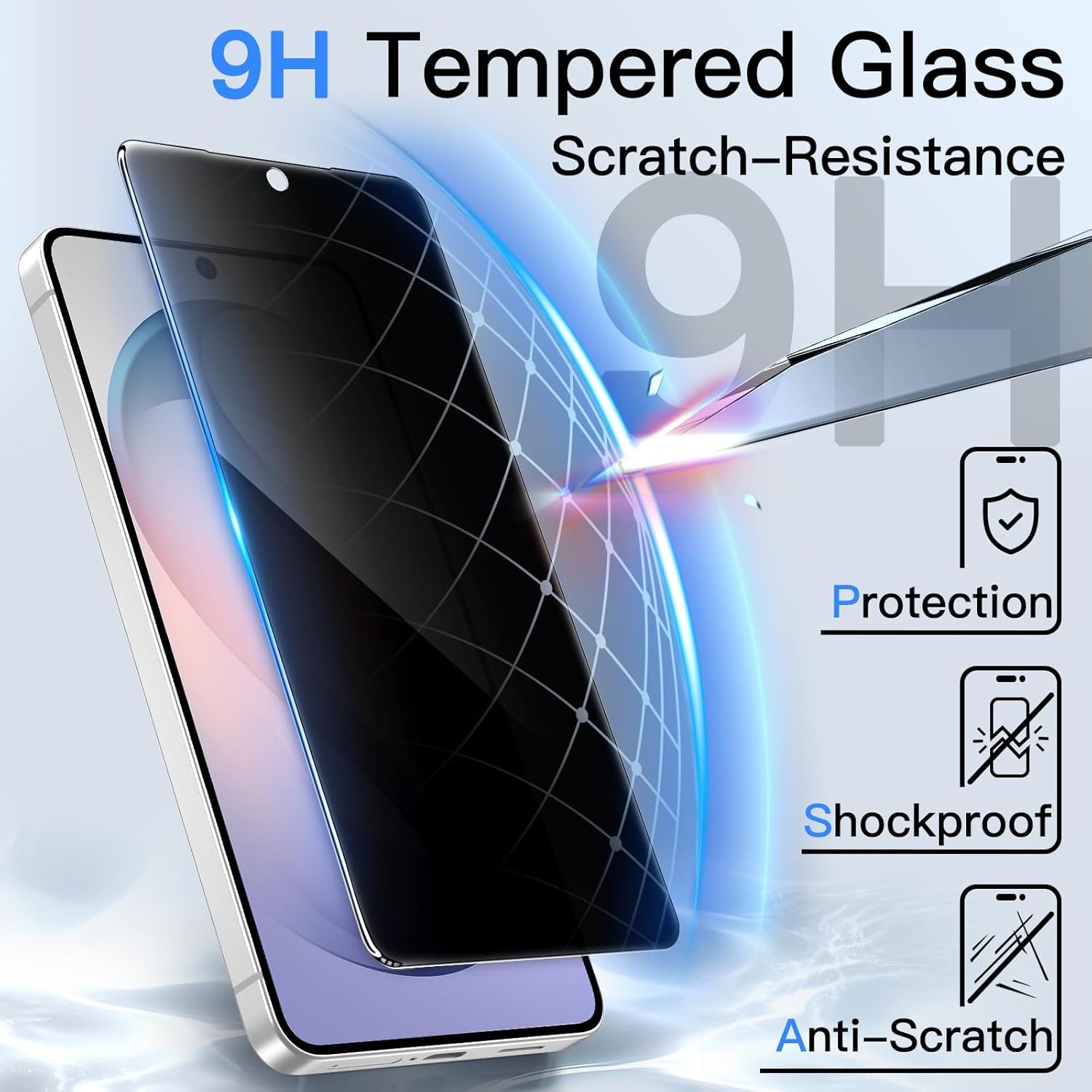 2PCS Privacy Screen Protector & Easy Installation Tool for Samsung Galaxy S26 An