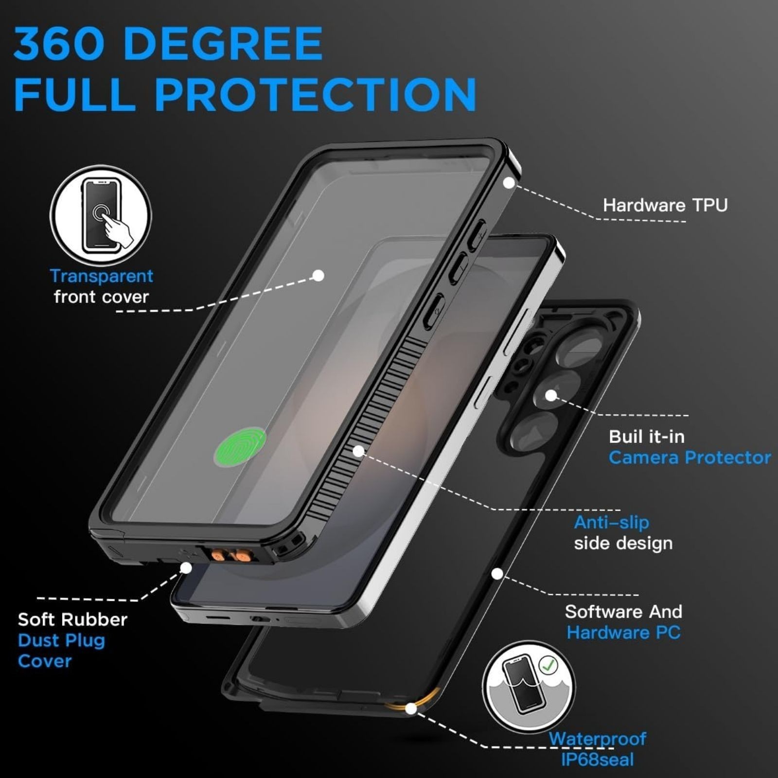 Samsung Galaxy S26 Ultra Case Waterproof Clear Shockproof Dustproof Full Body
