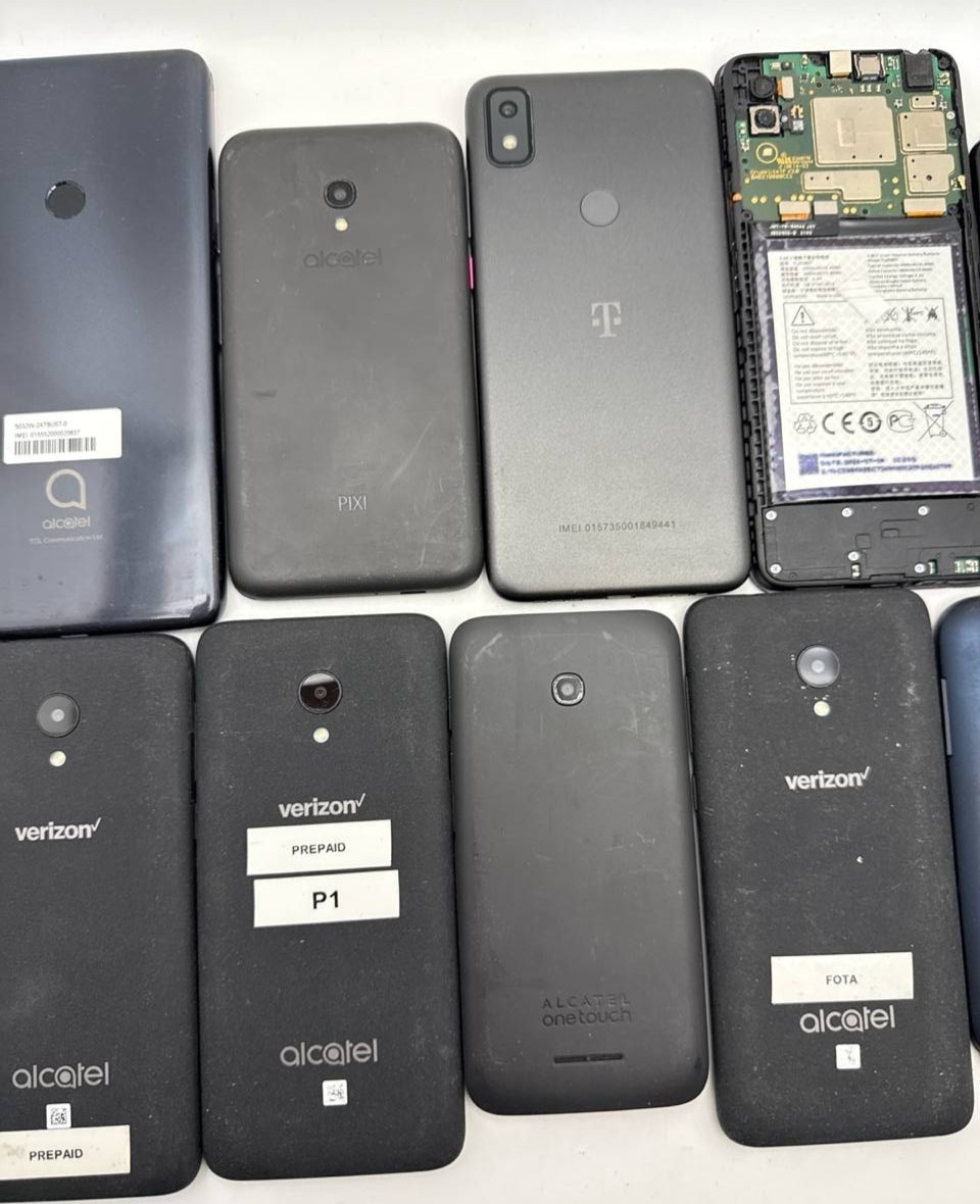 Lot of 10 Android Smartphones Alcatel 3V 1X 3H Plus Pop C5 Revvl 4 No Power READ
