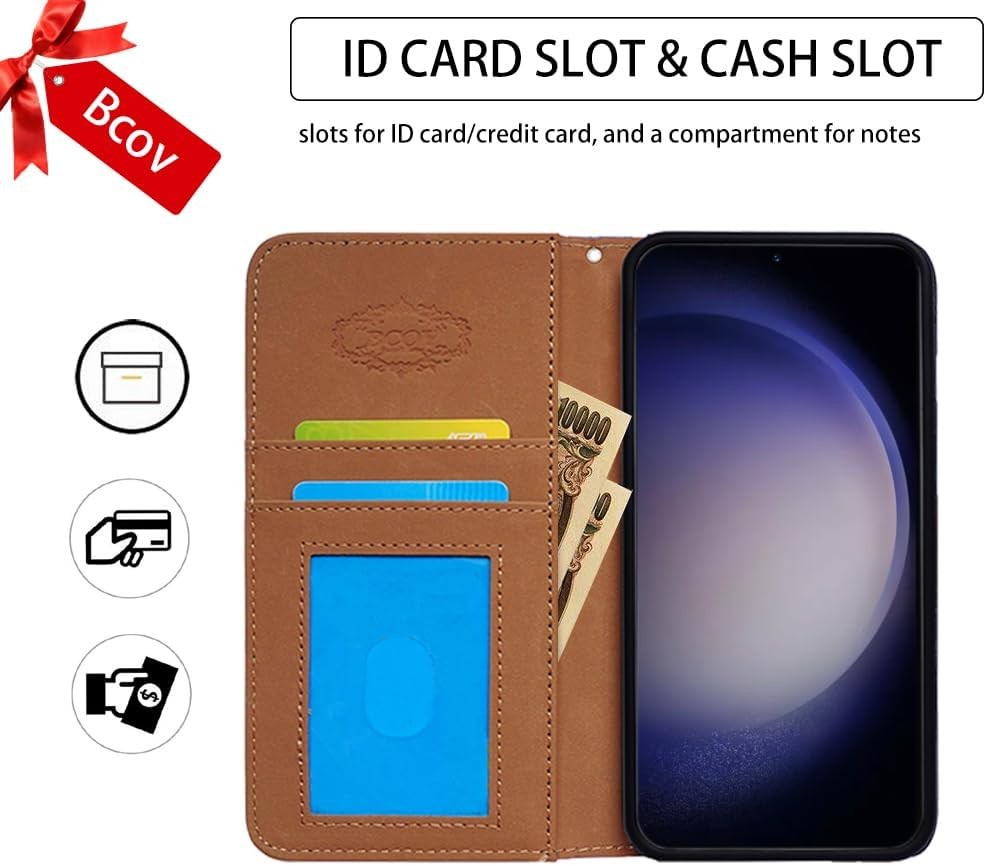 Case for Moto G Power 5G 2024, Blue Butterfly Flowers Leather Flip Wallet Cover