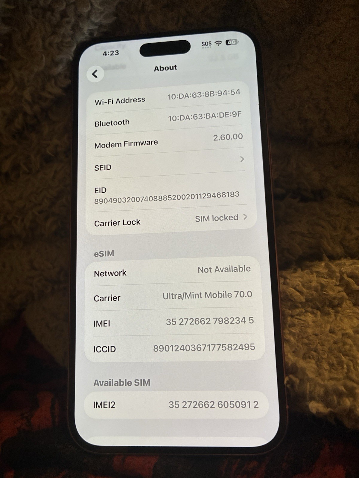 Apple iPhone 16 Plus 128GB Pink, 93tt Clean IMEI, T-Mobile/Mint Mobile Locked