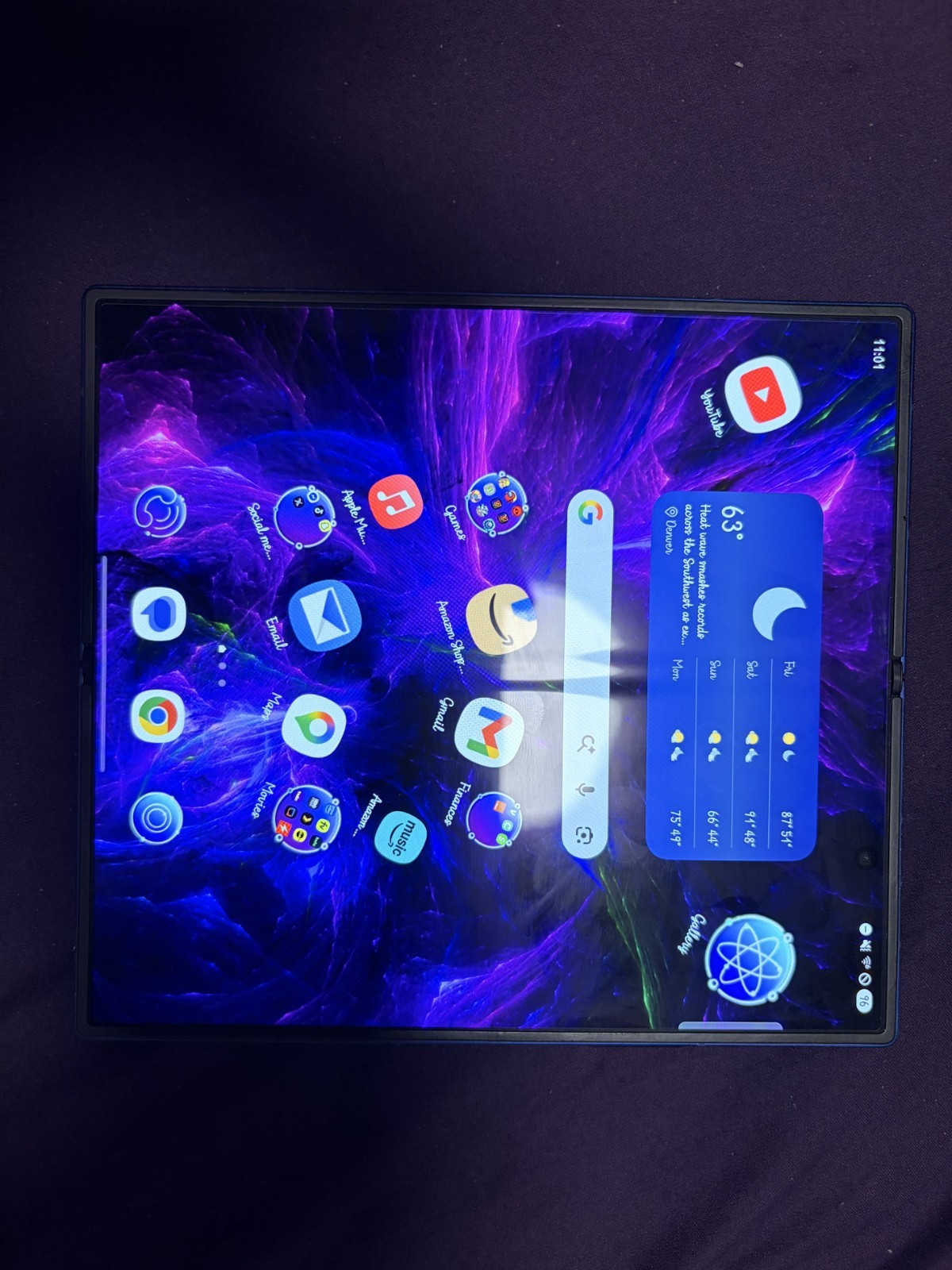 Samsung Galaxy Z Fold – Blue – Foldable, Triple Rear Camera, Dual Screen