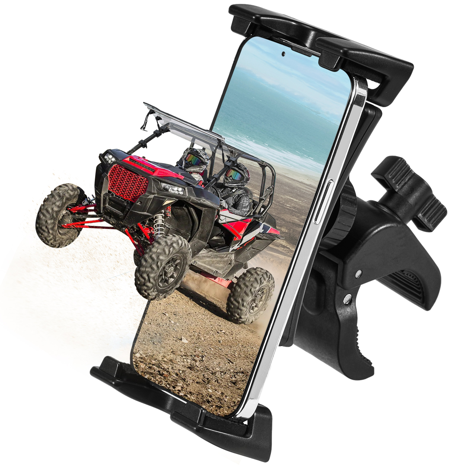 KEMIMOTO 0.6″-2″ Roll Bar UTV Cell Phone Holder Mount for Polaris RZR Ranger X3