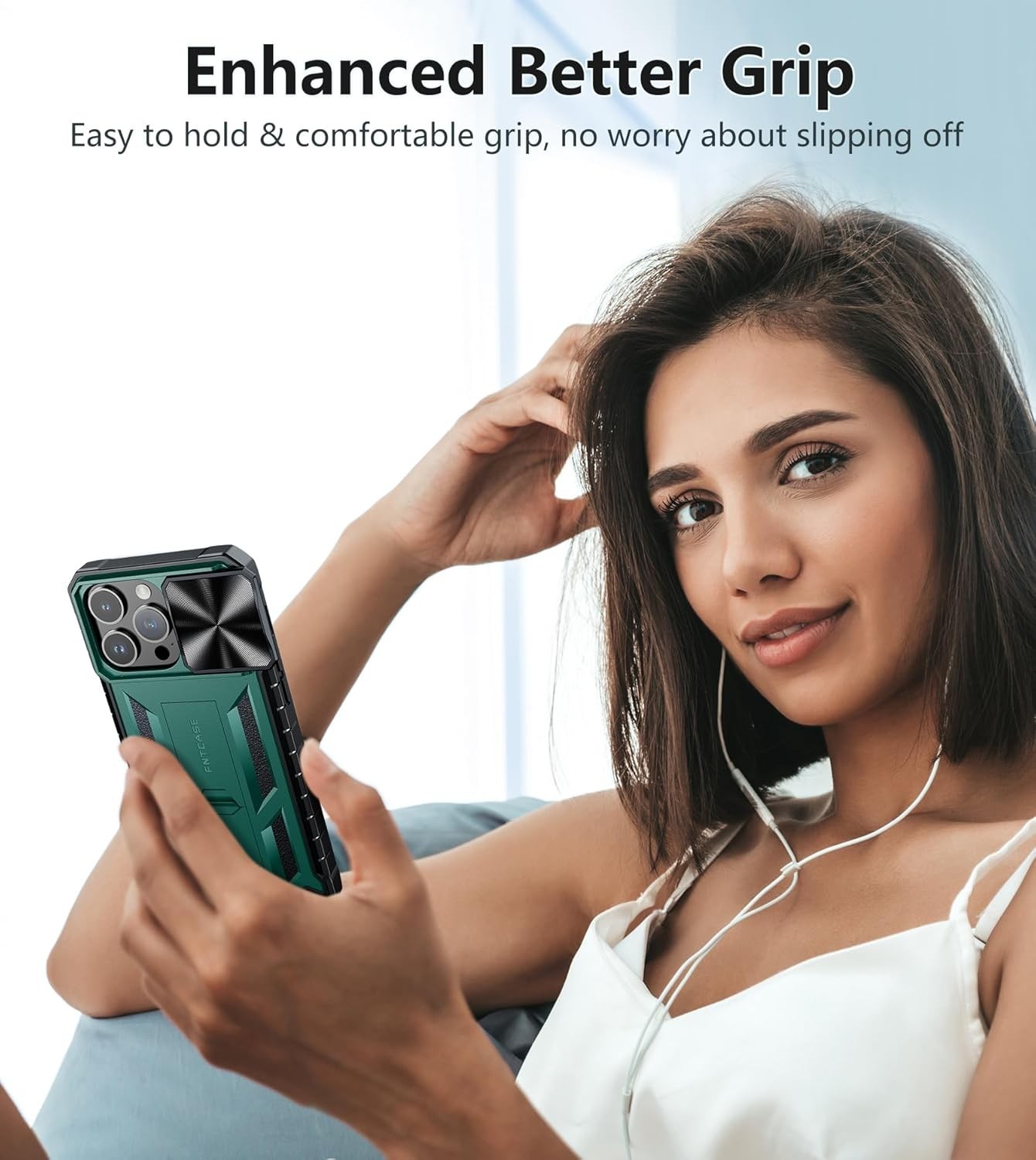 iPhone 15 Pro-Max Case: Military Grade Rugged Shockproof Cover with Kickstand &