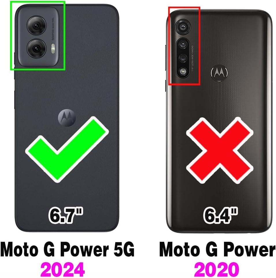 Phone Case for Motorola Moto G Power 5G 2024 Wallet Cell Cover with Lanyard Stra