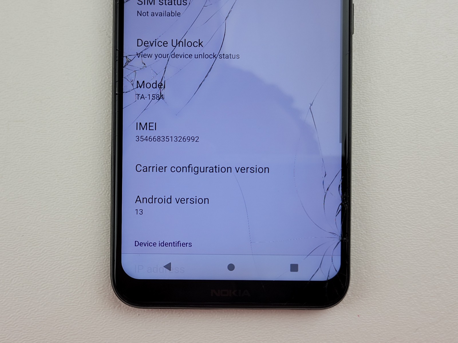 Nokia C210 (TA-1584) 32GB – Gray (GSM Unlocked) (MetroPCS) – CRACKED – H3696