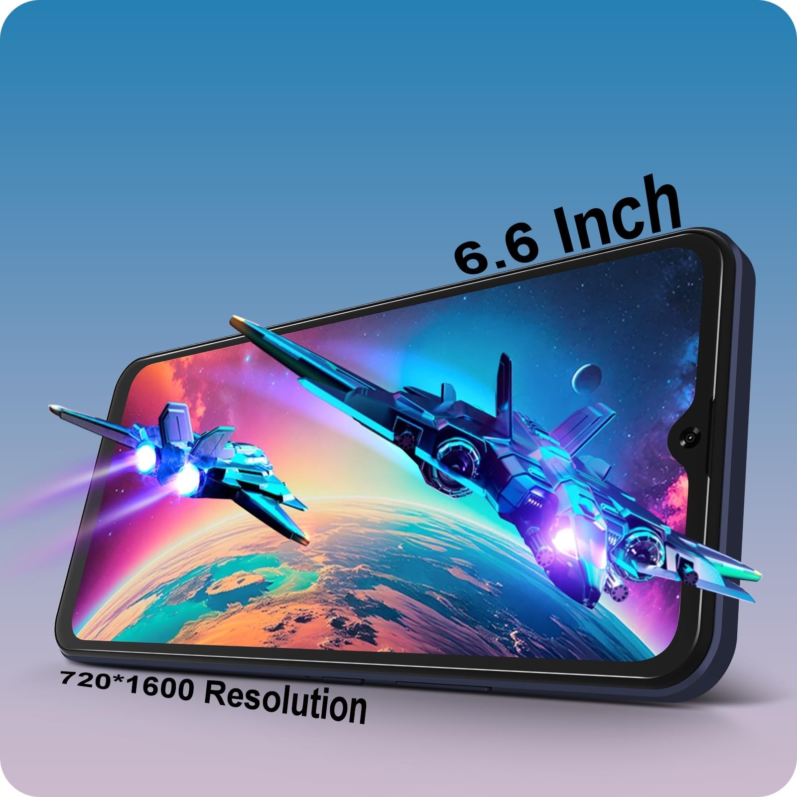 6.6” HD+ Cell Phone 4G Android 12 Smart Phone Octa-Core 6(3+3)+16GB Expand 51…