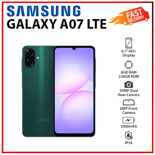 Samsung Galaxy A07 LTE 8GB+256GB GREEN Dual SIM Unlocked Android Cell Phone