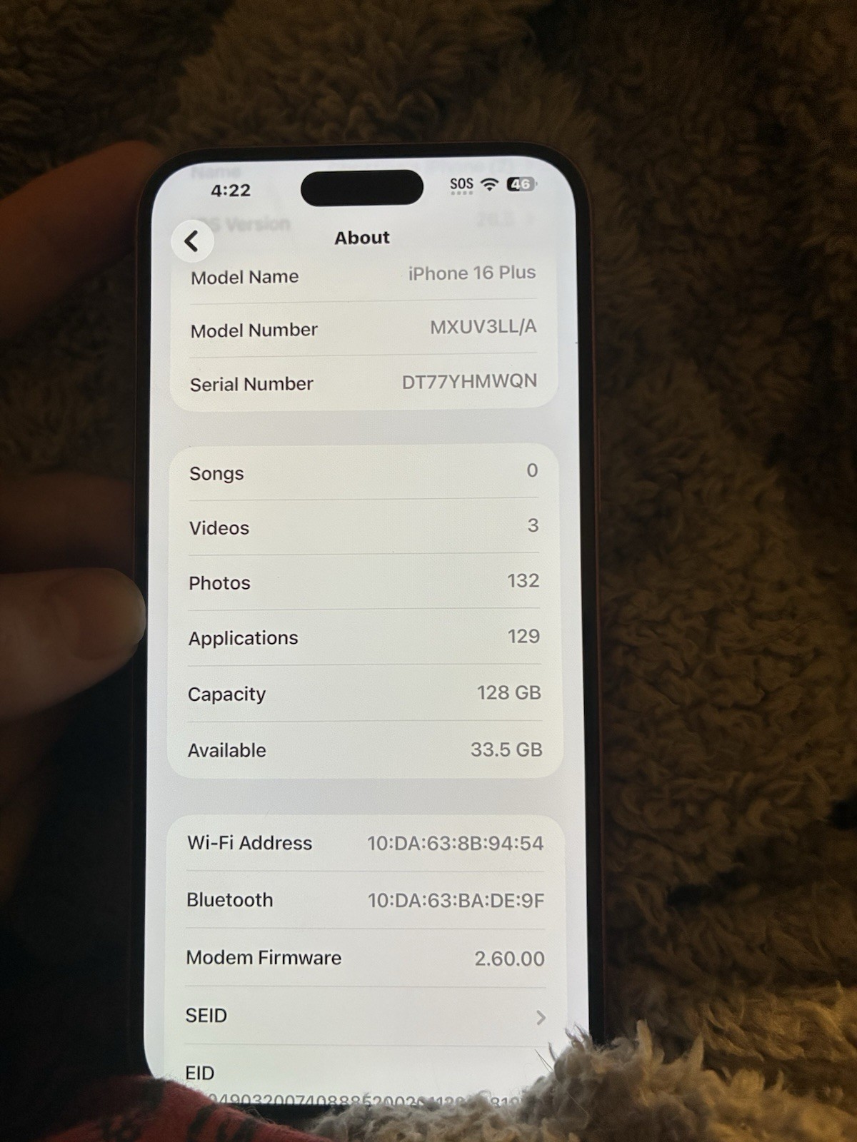 Apple iPhone 16 Plus 128GB Pink, 93tt Clean IMEI, T-Mobile/Mint Mobile Locked