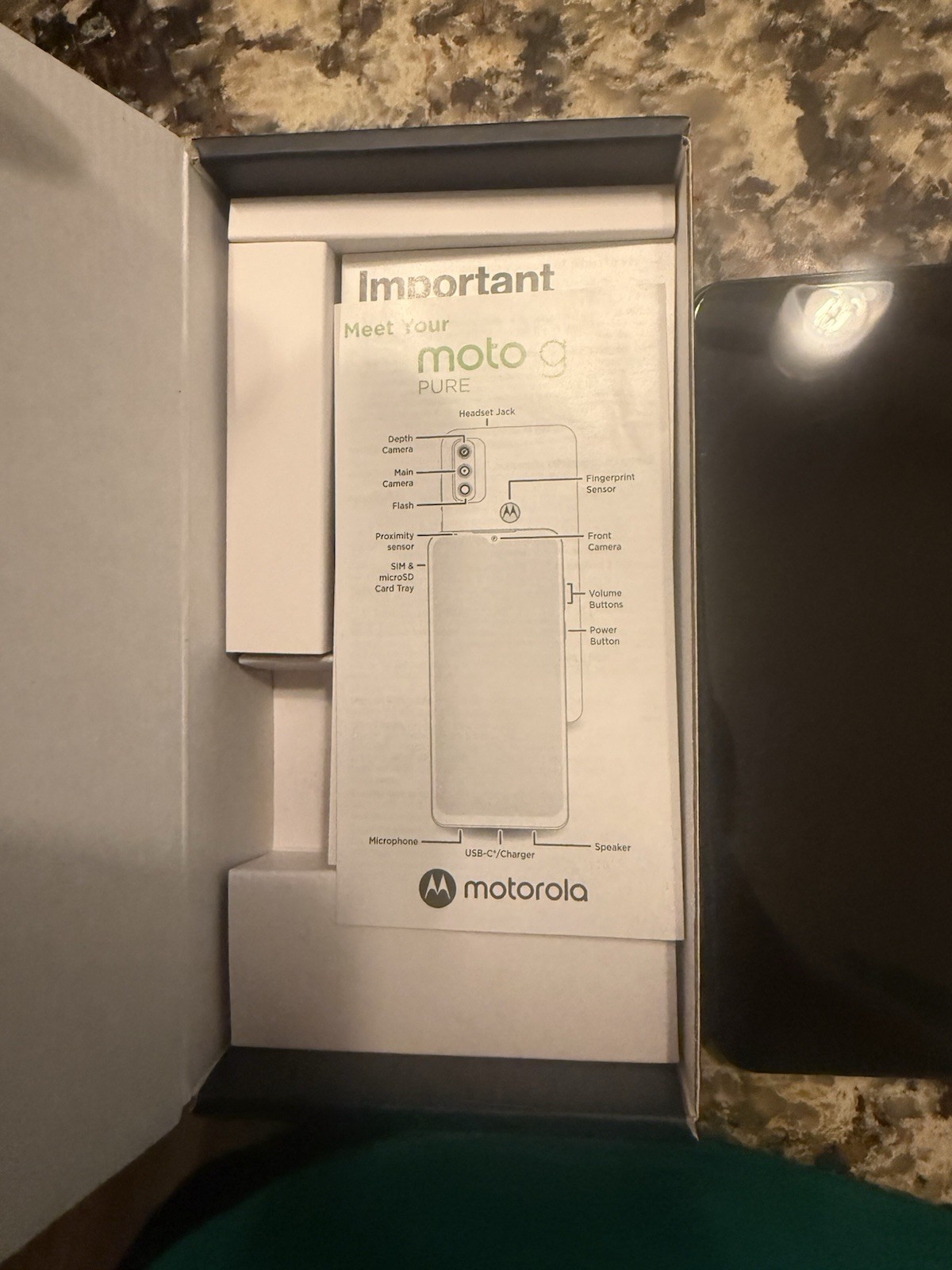 Motorola Moto G Pure Blue 32G 13MP Dual Rear Cameras Fingerprint USB-C
