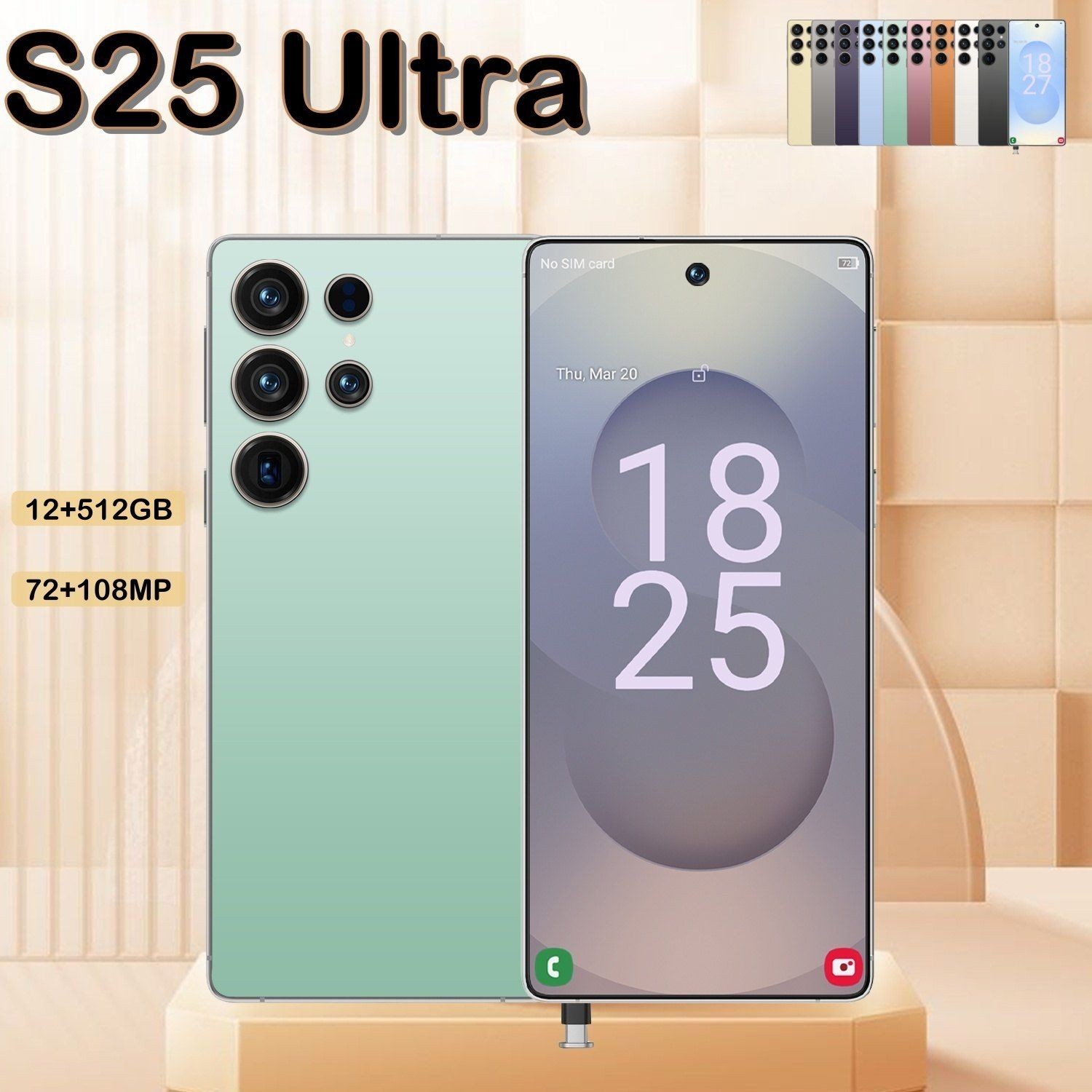 Unlocked 5G Smartphone S25 Ultra Android 14Dual SIM Cell Phones 12GB+512GB 6.8in