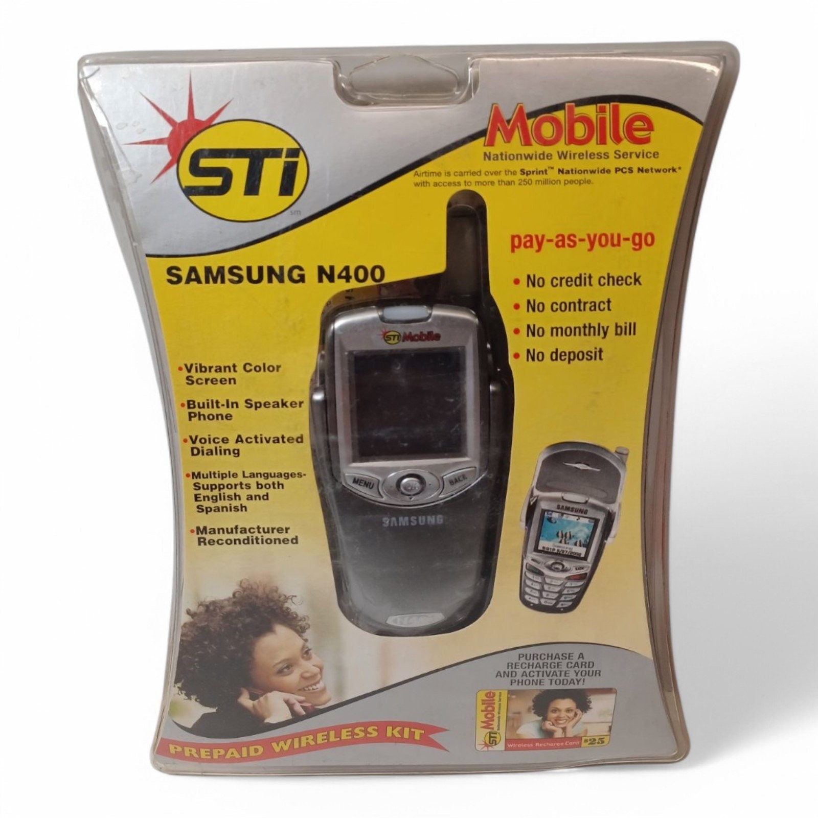 Samsung SPH-N400 Flip Phone – Vintage CDMA Tri-Mode, Color Display, Java Support