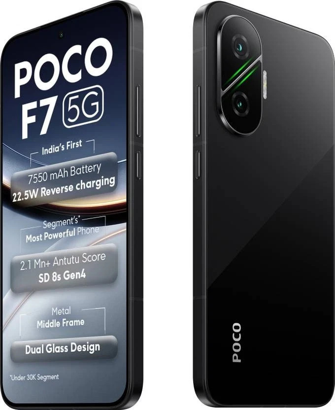 POCO F7 5G (Black, 256 GB 12 GB ) 8s Gen 4 Processor NFC 6.83″ Global Version.