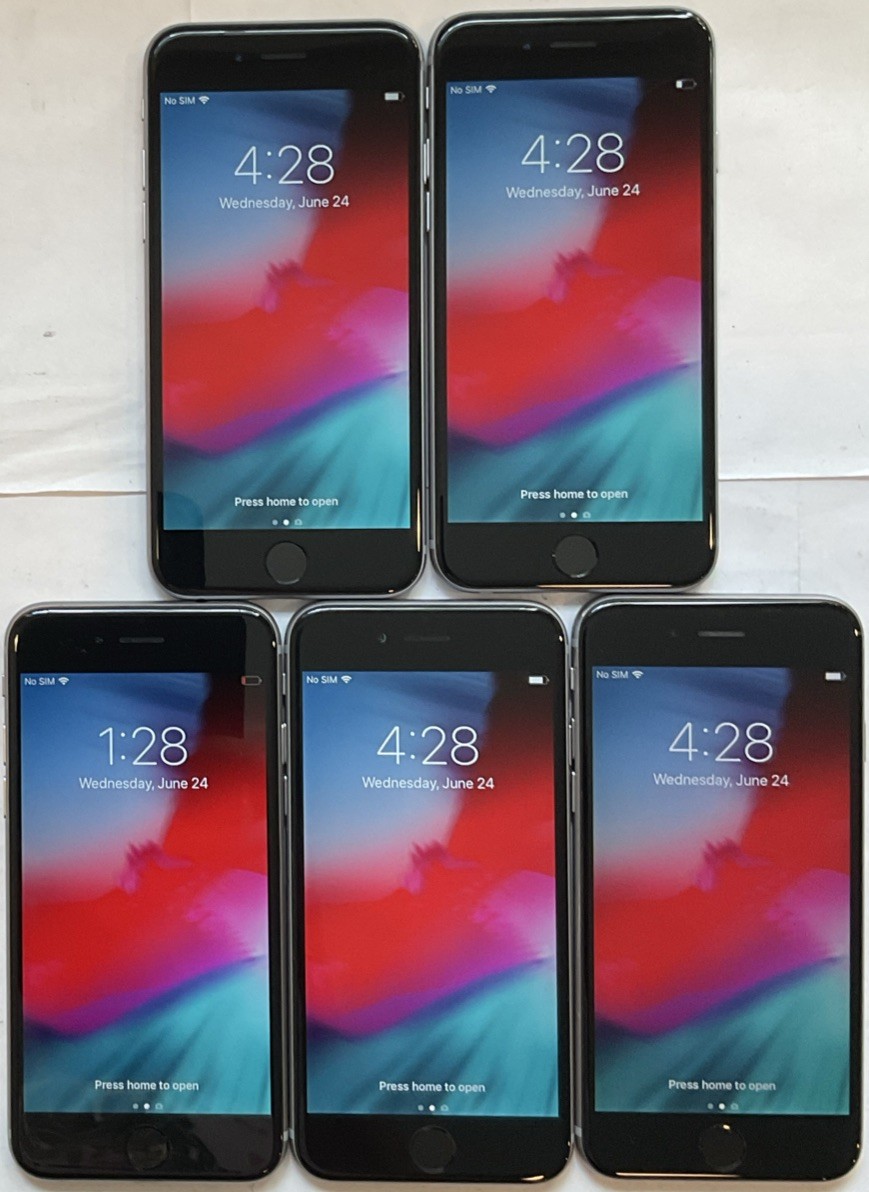 LOT OF 5 TESTED USED GSM UNLOCKED APPLE iPhone 6, 16GB A1549 MG5W2LL/A PHONES