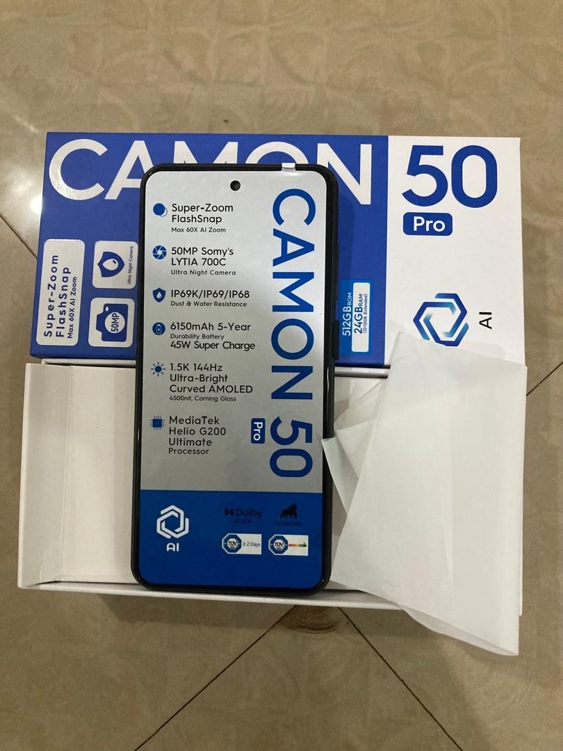 Tecno Camon 50 Pro 512GB 24GB RAM Factory Unlocked Android Smartphone NEW!