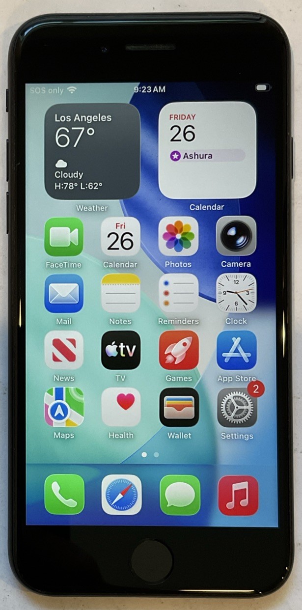 TESTED USED GSM UNLOCKED BLACK iPhone SE 2020, 64GB A2275 MX9K2LL/A, 95% BATTERY