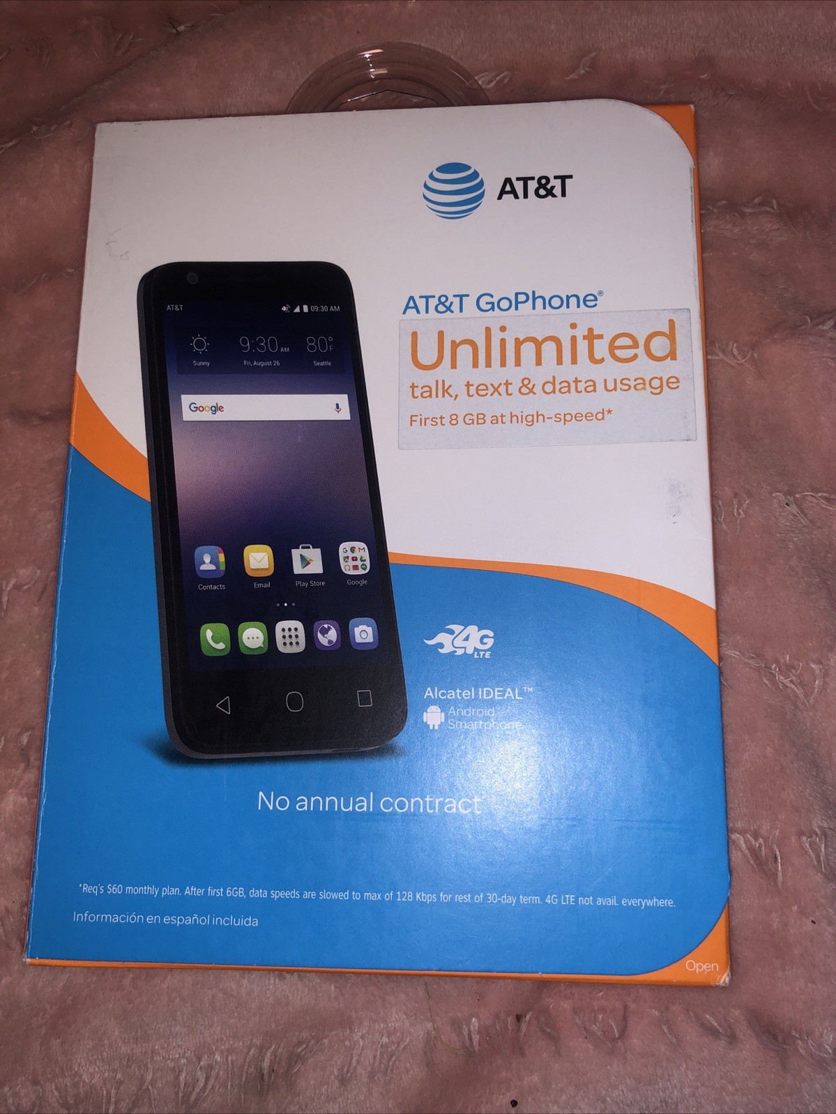 Brand New Sealed At&t Go Phone ALCATEL Ideal 8GB 4.5″ Prepaid Smartphone