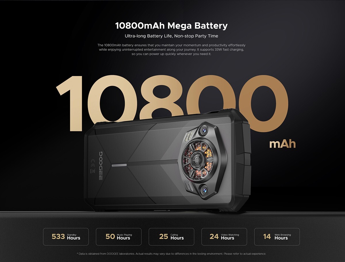 DOOGEE S Punk Rugged Smartphone LED Effect 16GB+256GB 50MP AI Cam 6.58″ 10800mAh