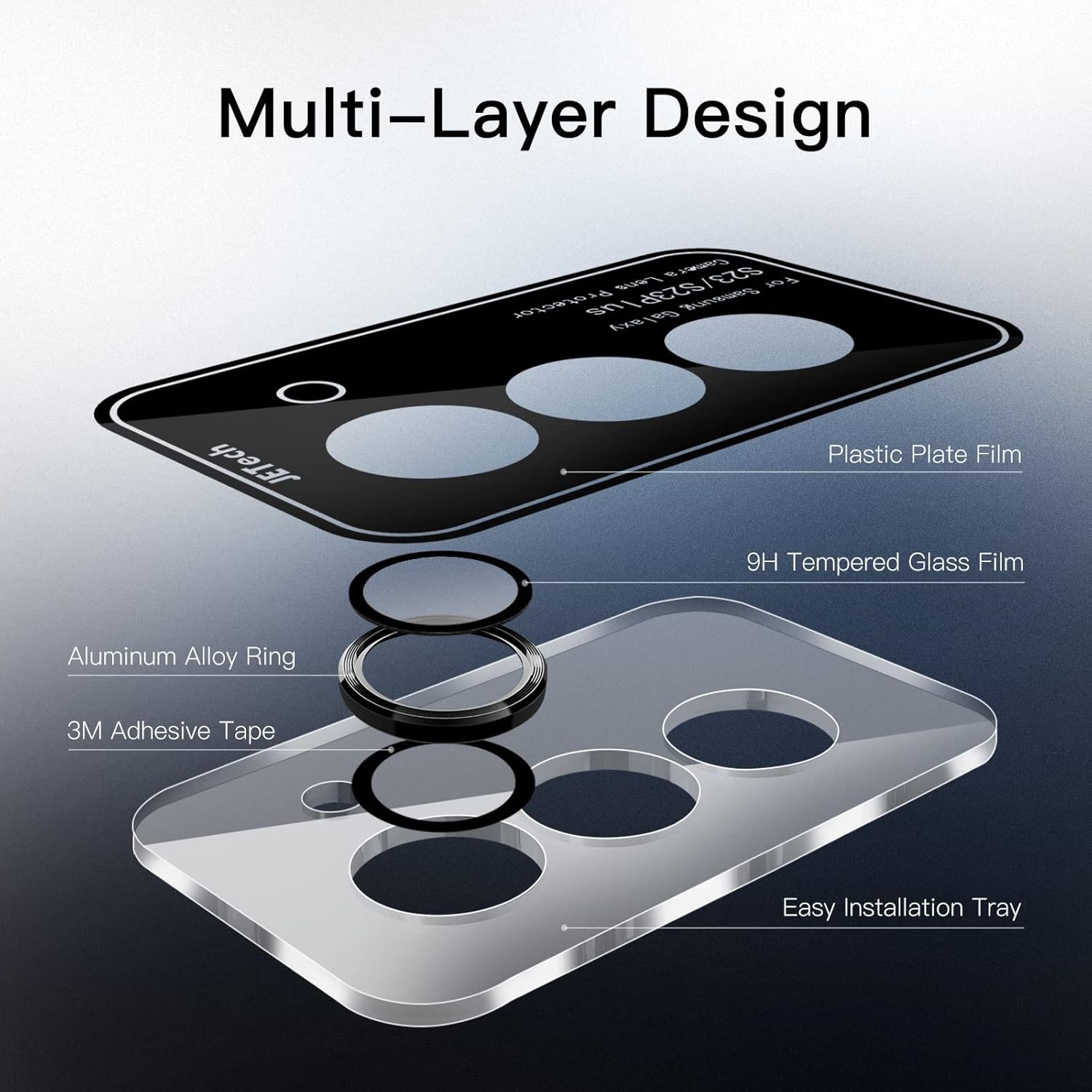 6.1-Inch / 6.6-Inch Camera Lens Protector for Samsung Galaxy S23, 1 Set