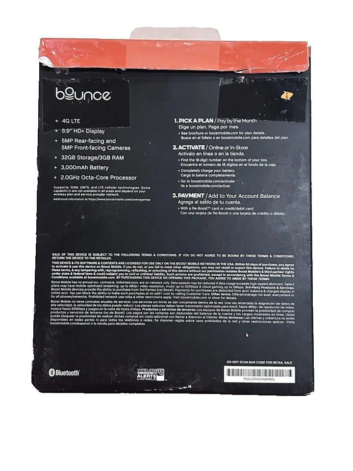 Coosea Bounce SL201D – 32GB – Gray (Boost Mobile) Prepaid Android Go Smartphone