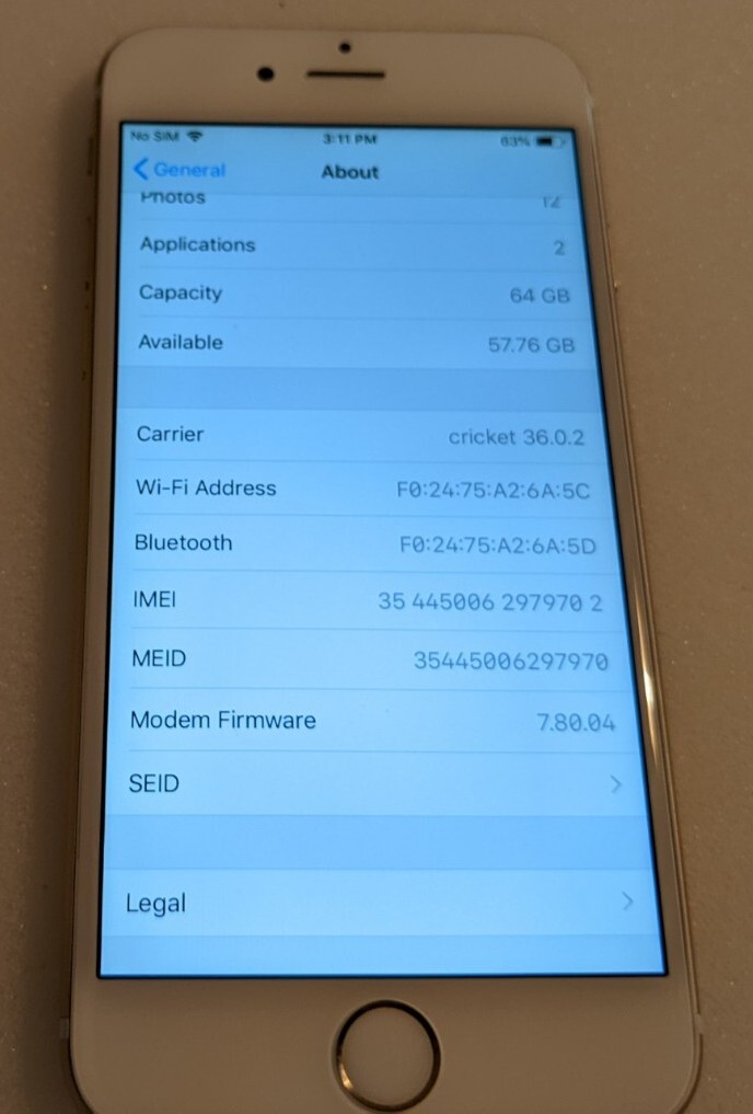 Apple iPhone 6 – 64GB – Gold (At&t) Great Cond.