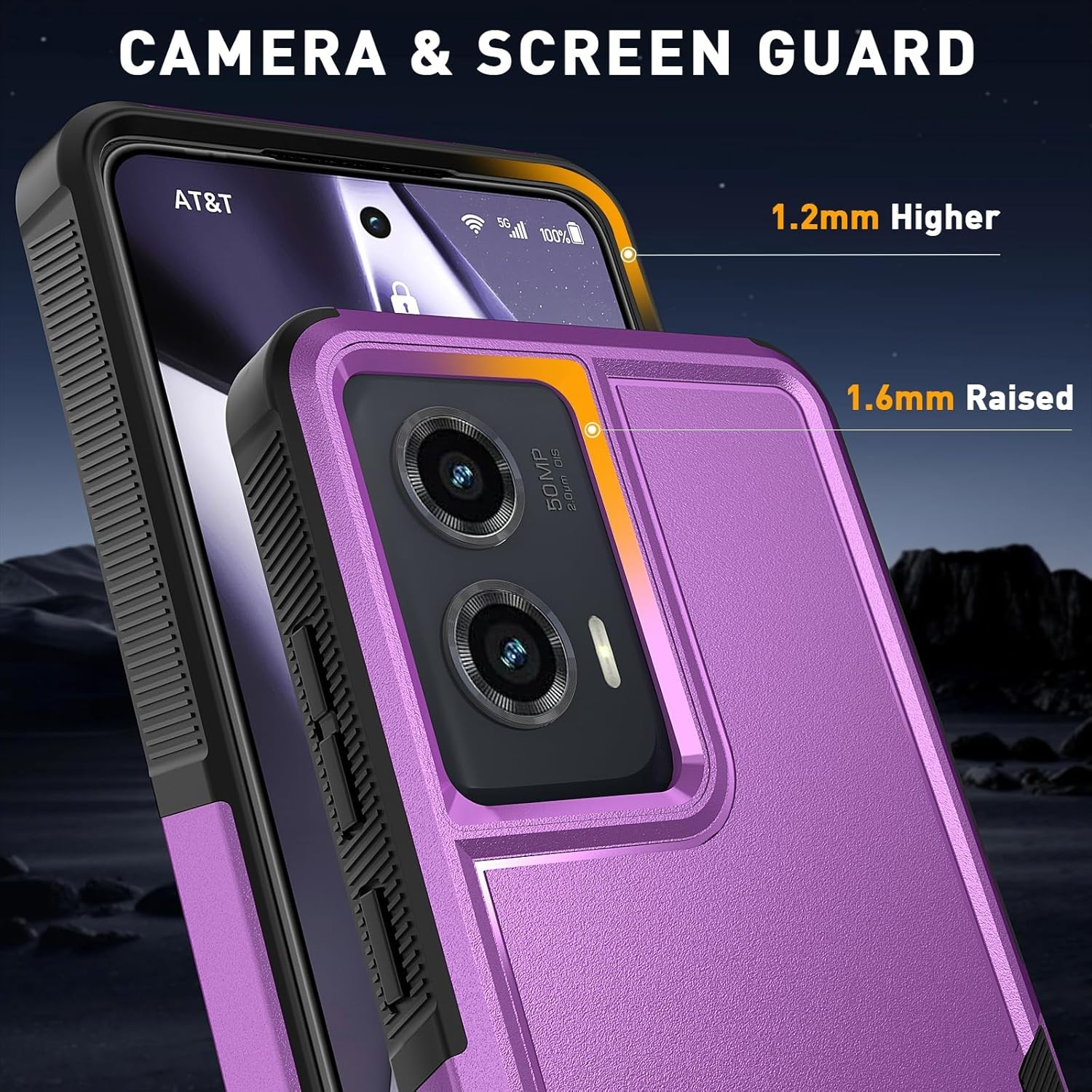 Moto G Stylus 5G 2024 Case with HD Screen Protector, Military-Grade Protection