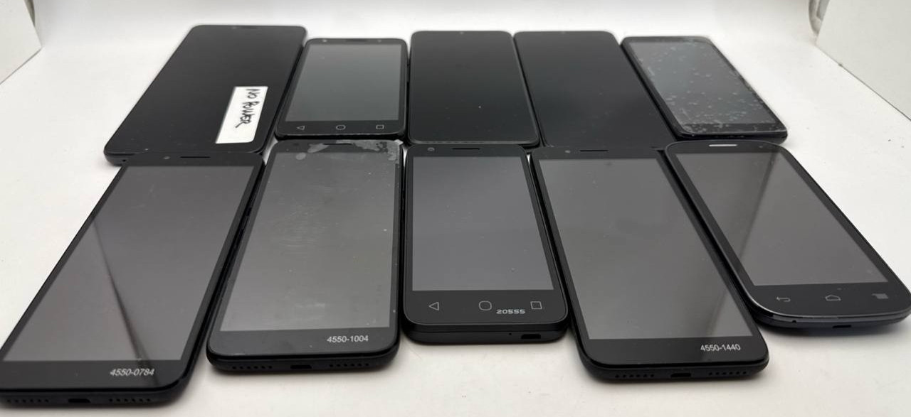 Lot of 10 Android Smartphones Alcatel 3V 1X 3H Plus Pop C5 Revvl 4 No Power READ
