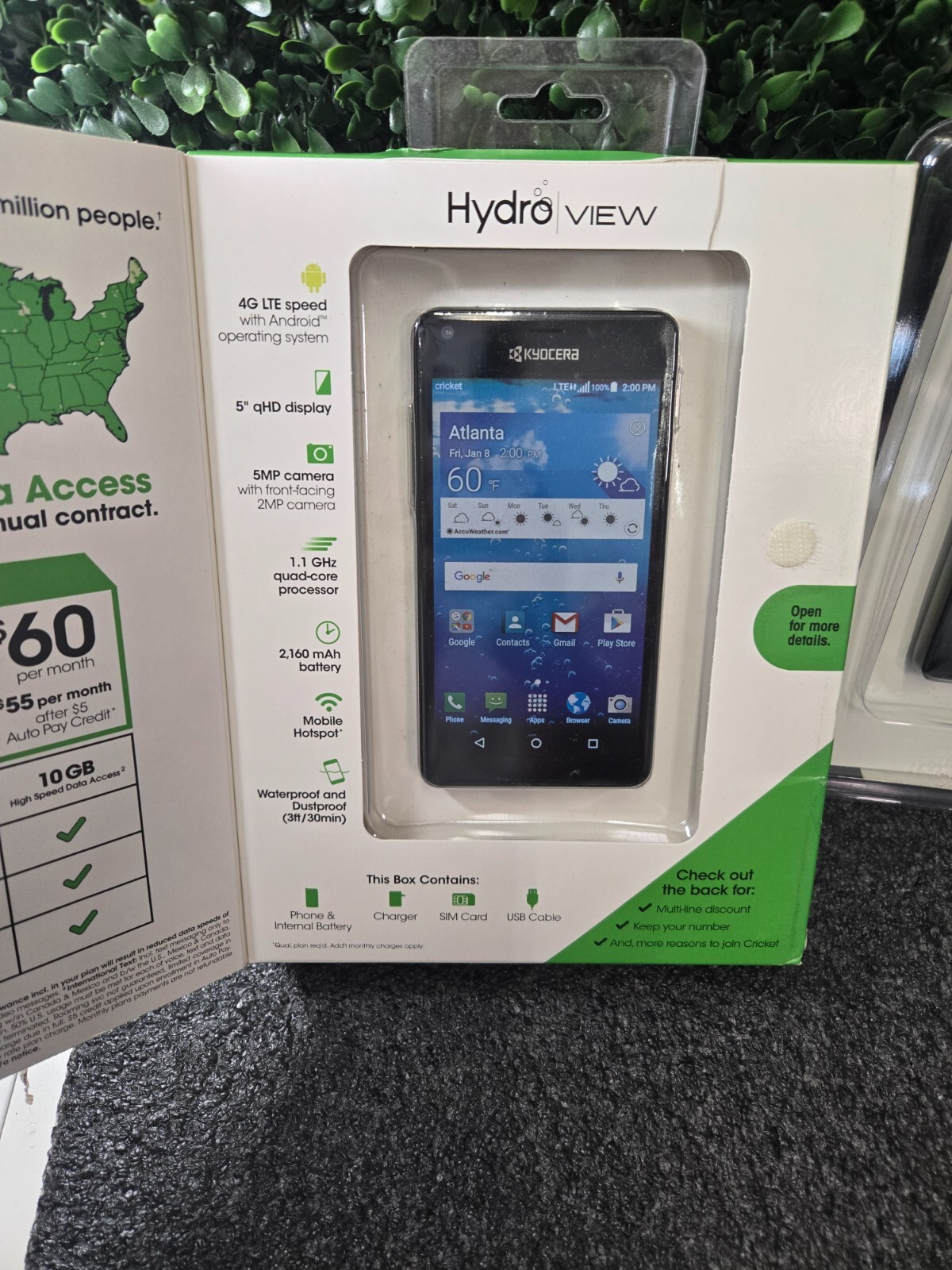 Kyocera Hydro View 4G LTE – 8GB – Black – Brand New – Cricket Wireless Locked