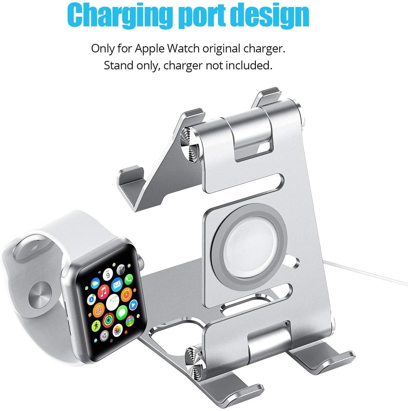 WixGear 3 in 1 Foldable Aluminum Phone, Tablet Stand and Apple Watch Stand