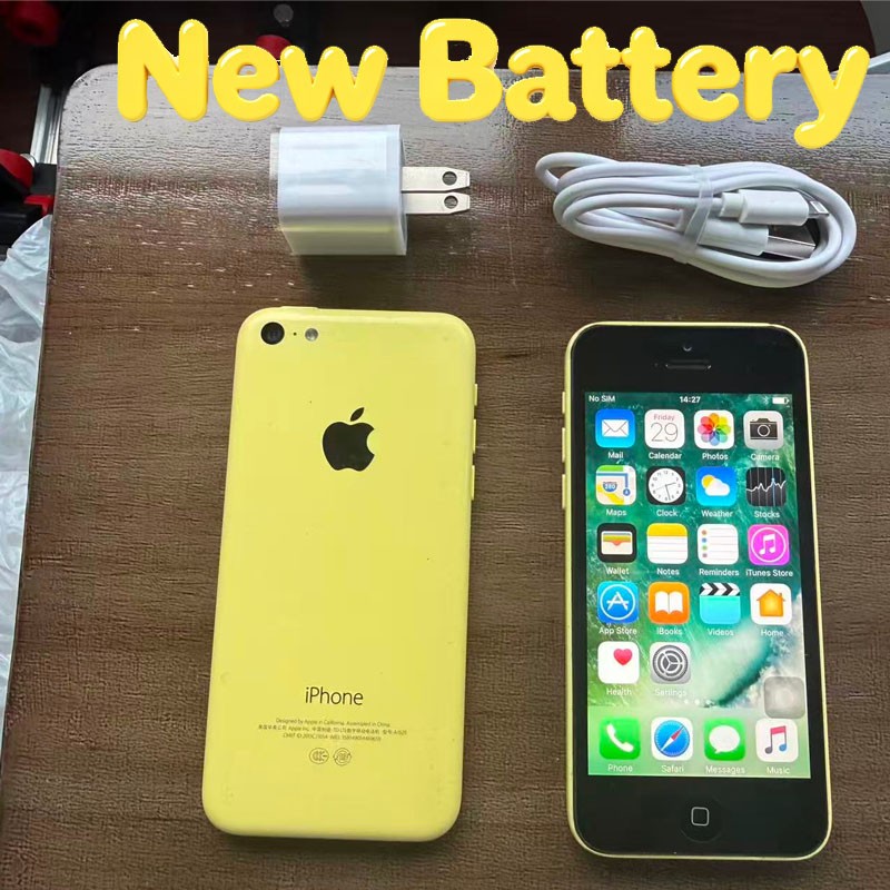 Original Apple iPhone 5c (Unlocked) NEW BATTERY – 8 GB / 16 GB / 32GB -yellow