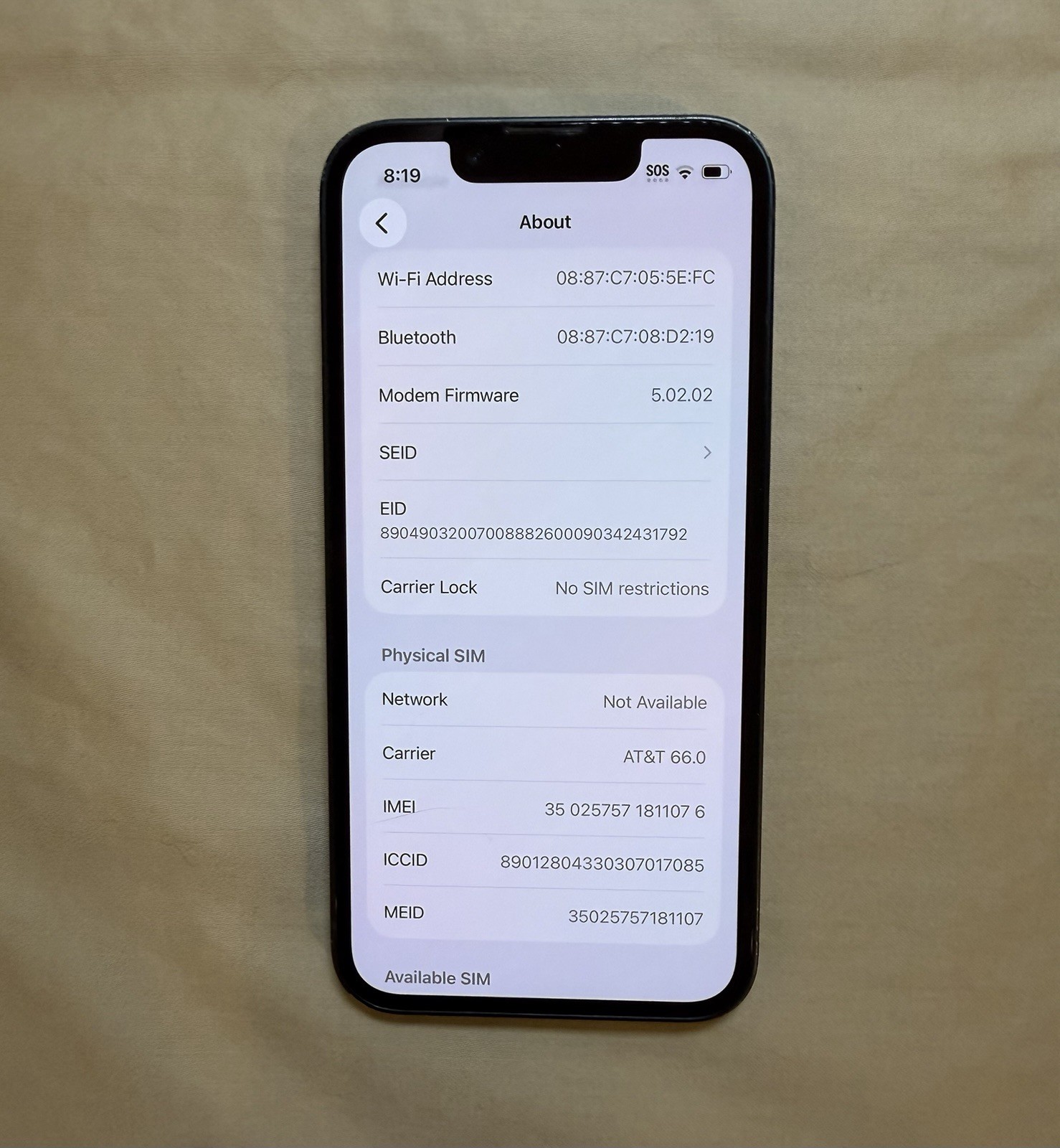 Apple iPhone 13 Mini A2481 Fully Unlocked 256GB Midnight