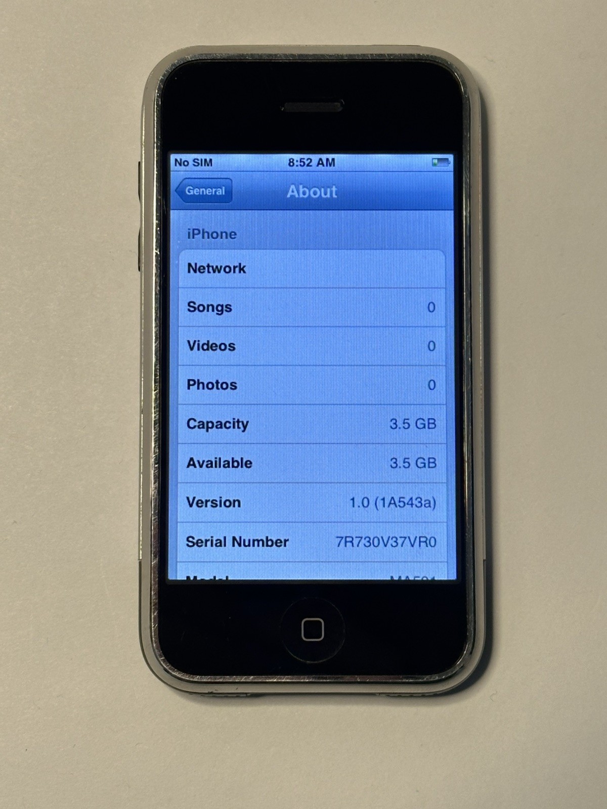 Rare iOS 1.0 Apple iPhone 1st Generation – 4GB – Black A1203 (GSM) 2G