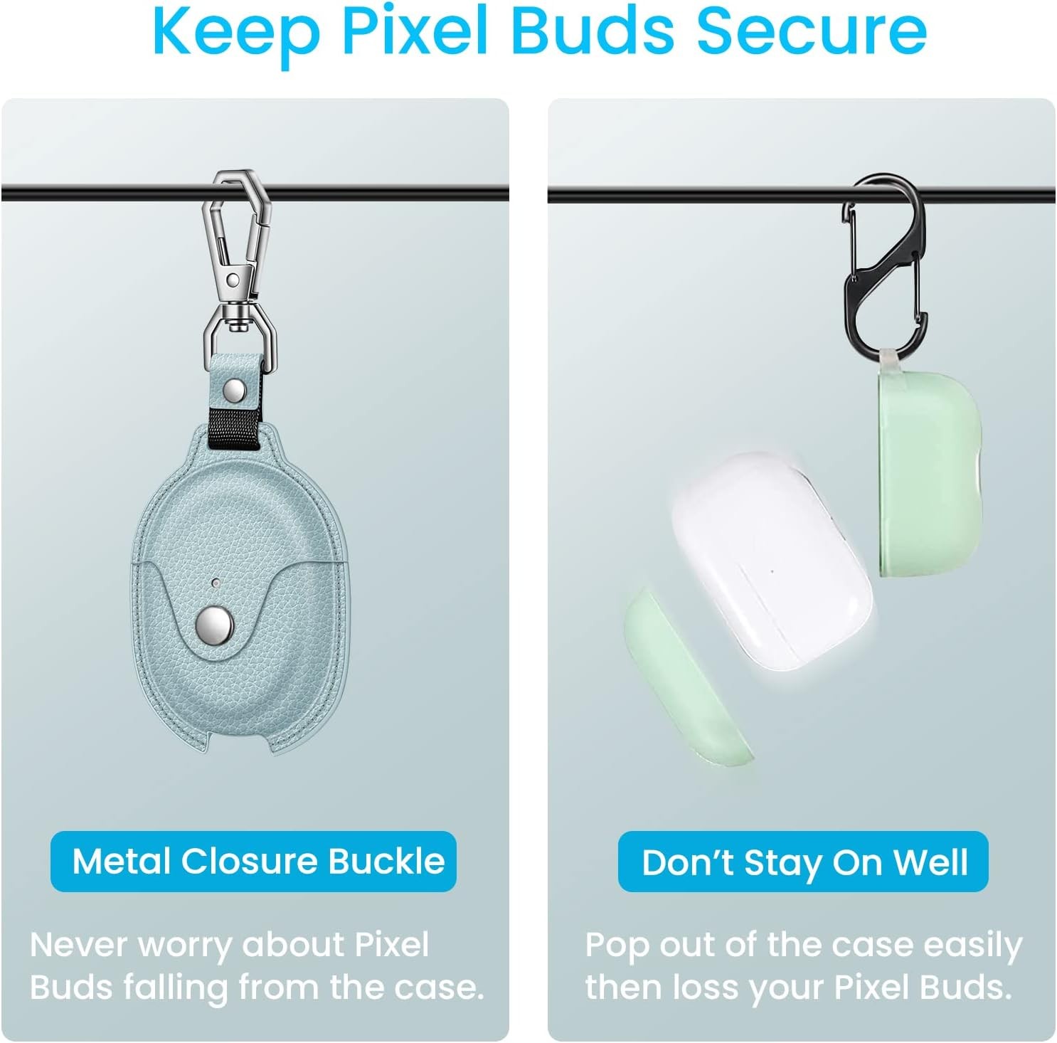 Slim Fit Protective Case in Ice Blue for Pixel Buds 2 (2020) & A-Series (2021)