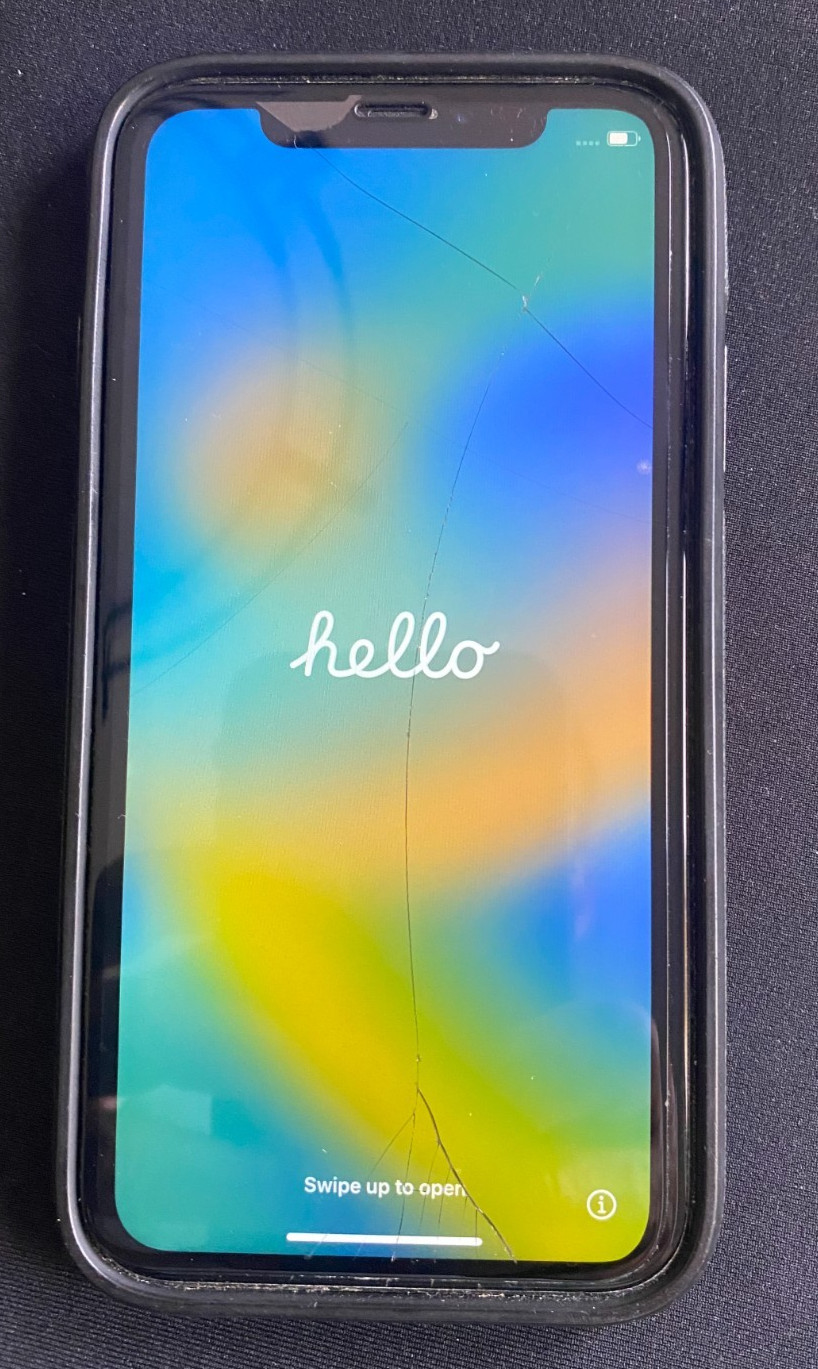 Apple iPhone XR 64GB Black Unlocked – Functions Normal – Screen has Cracks