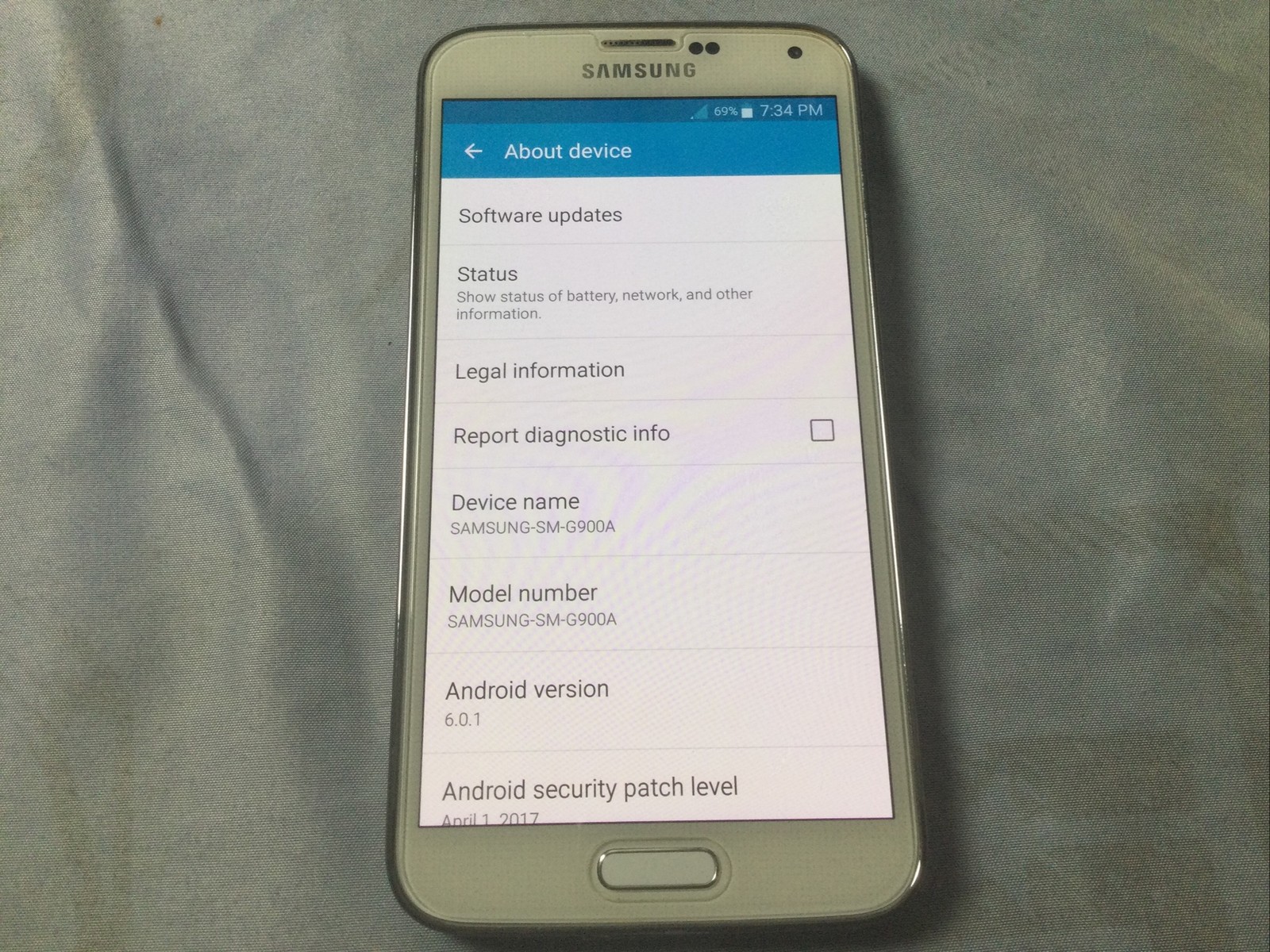Samsung Galaxy S5 SM-G900A 16GB White AT&T T-mobile Smartphone Very Good