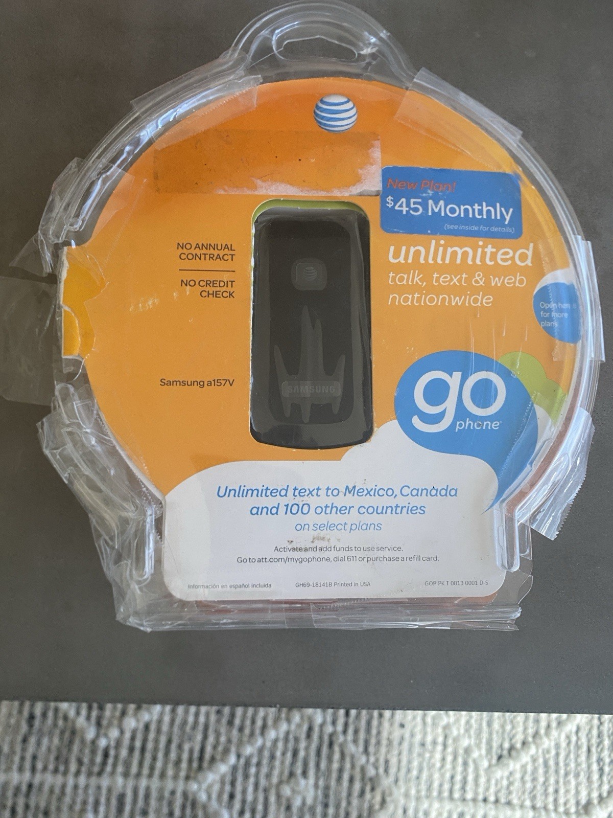 Samsung A157V 128MB Black AT&T GoPhone Prepaid Cell Phone SGH-A157V No sim