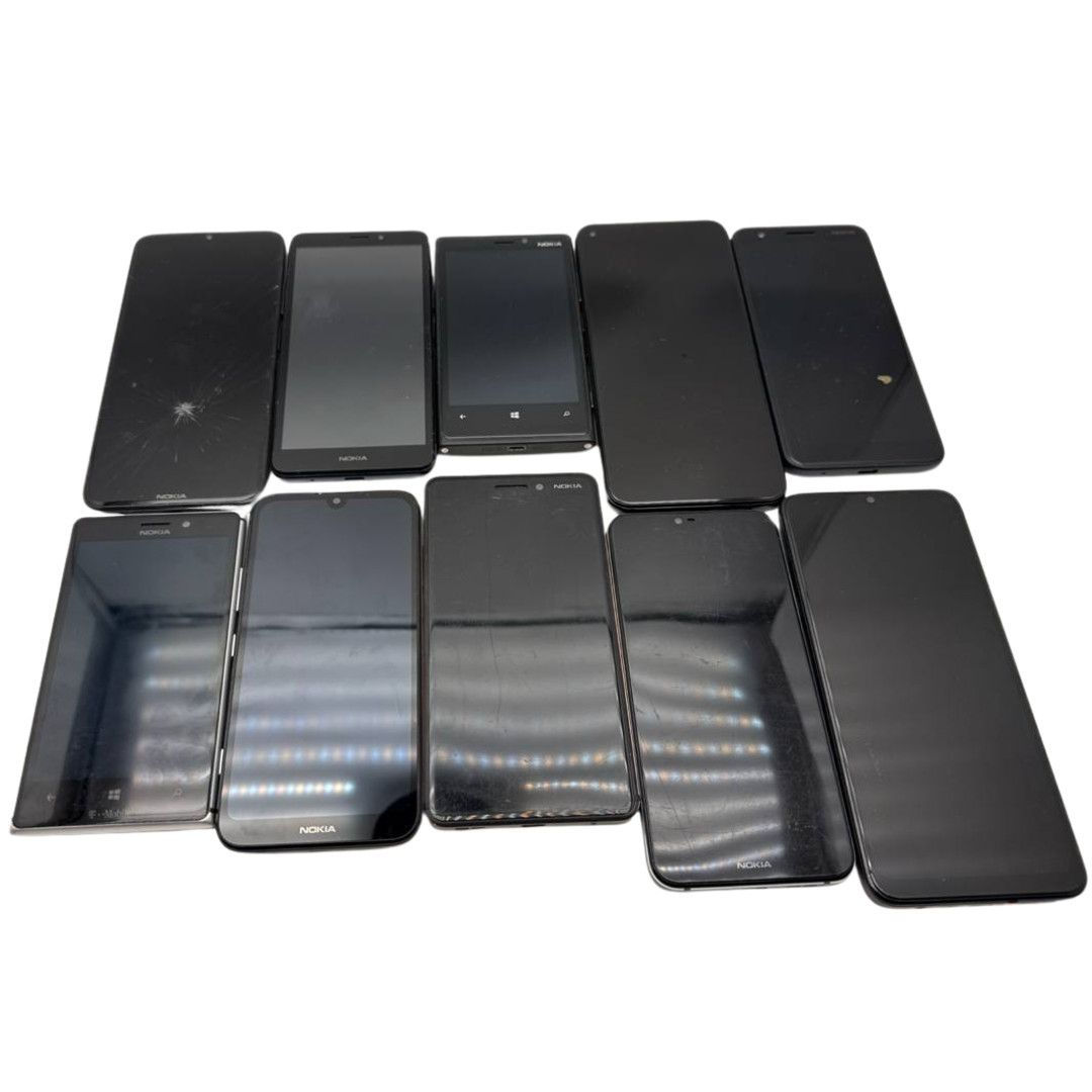 Lot of 10 Android Smartphones Nokia G400 G22 6.1 Plus Lumia 925 920 Not Working