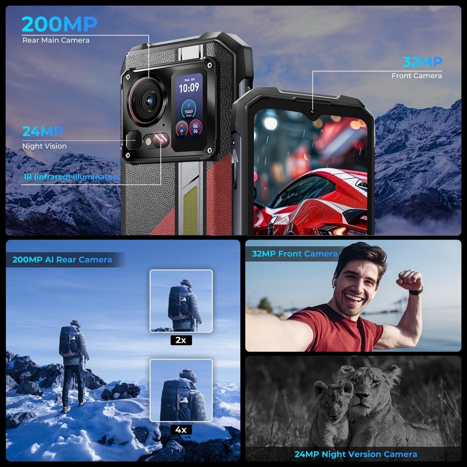 HOTWAV Hyper 7 Pro 5G Rugged Smartphone 36GB+256GB 10800mAh 200MPUnlocked Phone