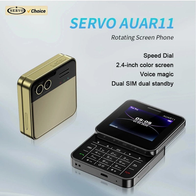 Unlocked Mini Rotating Sliding Mobile Cell Phones GSM Speed Dail Dual SIM Phone