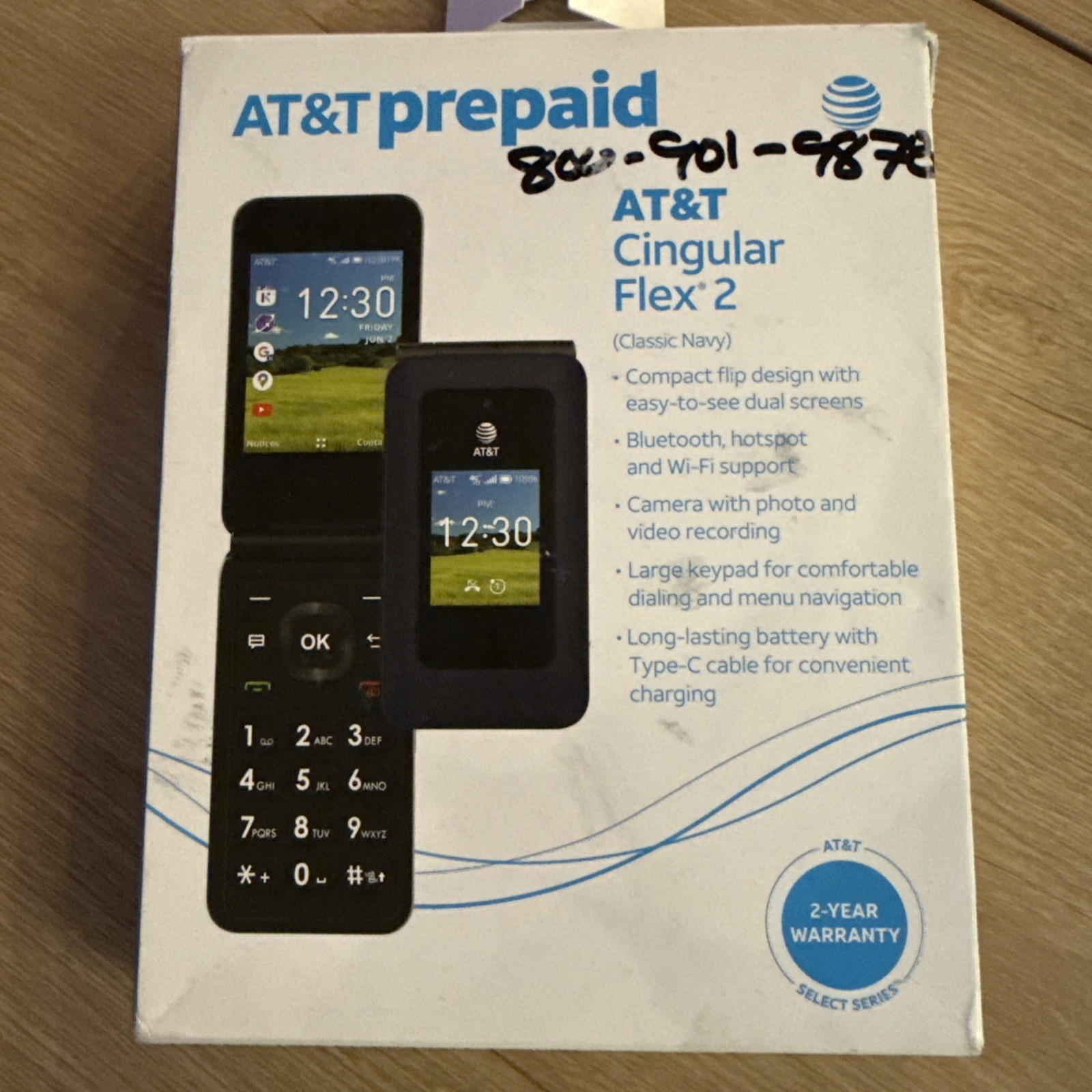 AT&T Prepaid Cingular Flex 2 Flip Phone Dumb Phone