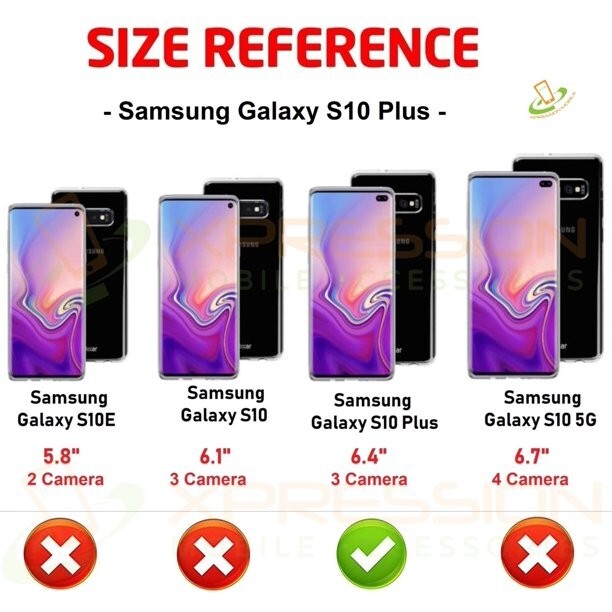 For Samsung Galaxy S10 Plus Case Double Layer Rubber TPU Slim Hybrid Case Red
