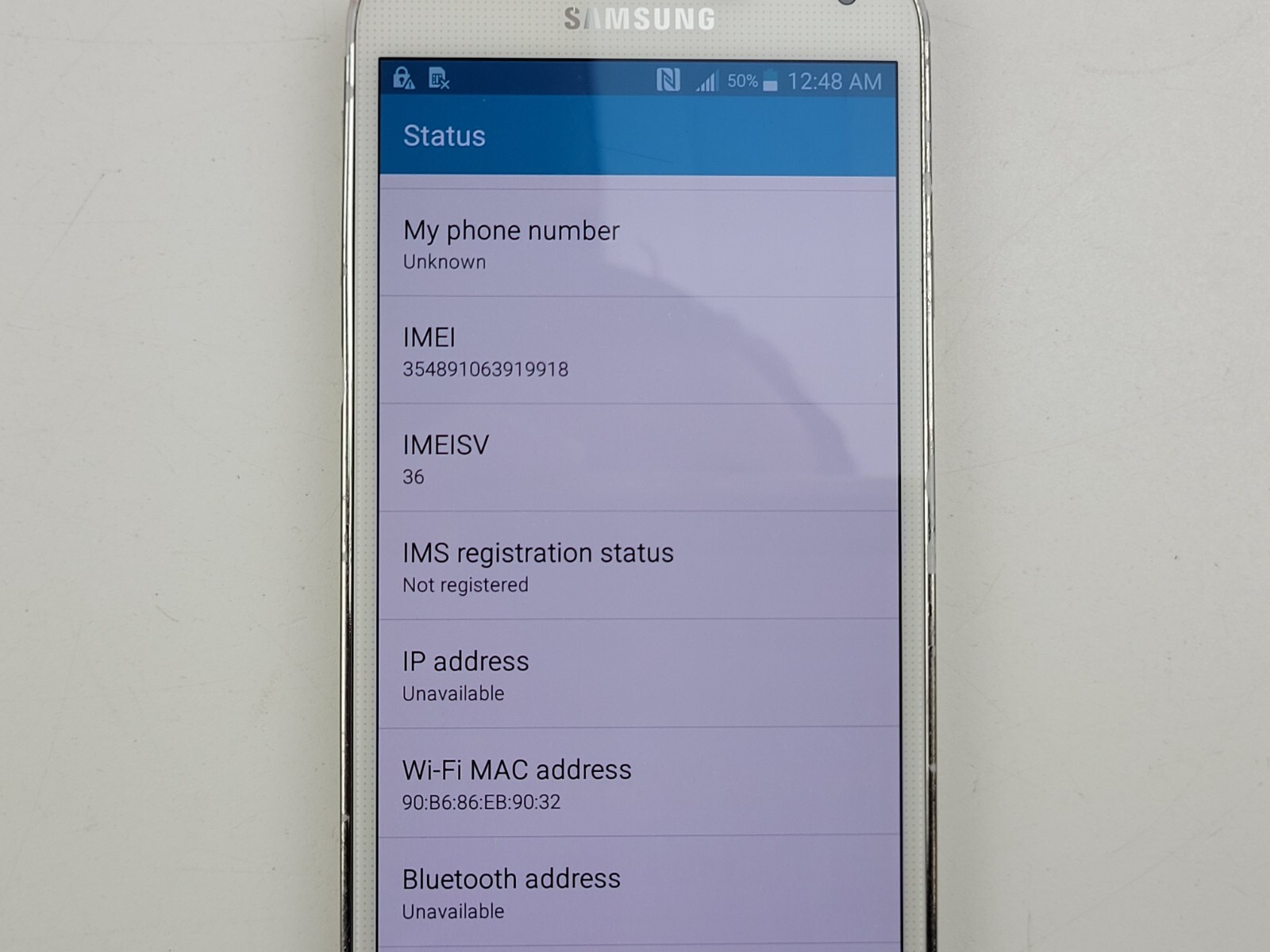 Samsung Galaxy S5 (SM-G900A) 16GB – White (AT&T) Smartphone – Clean IMEI – J7948