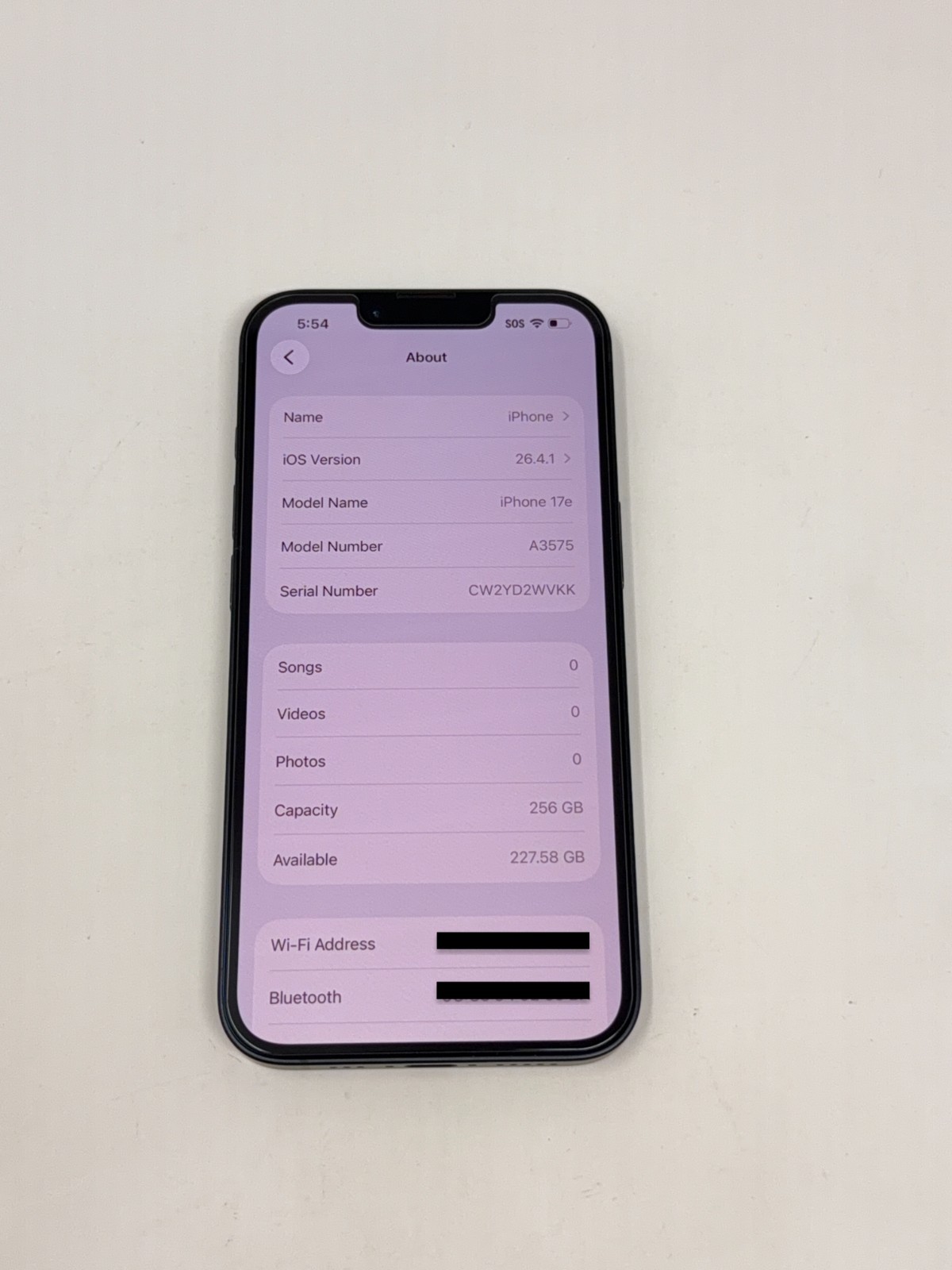 Apple iPhone 17e (A3575) – 256GB Unlocked Black – 100% Battery – Open Box