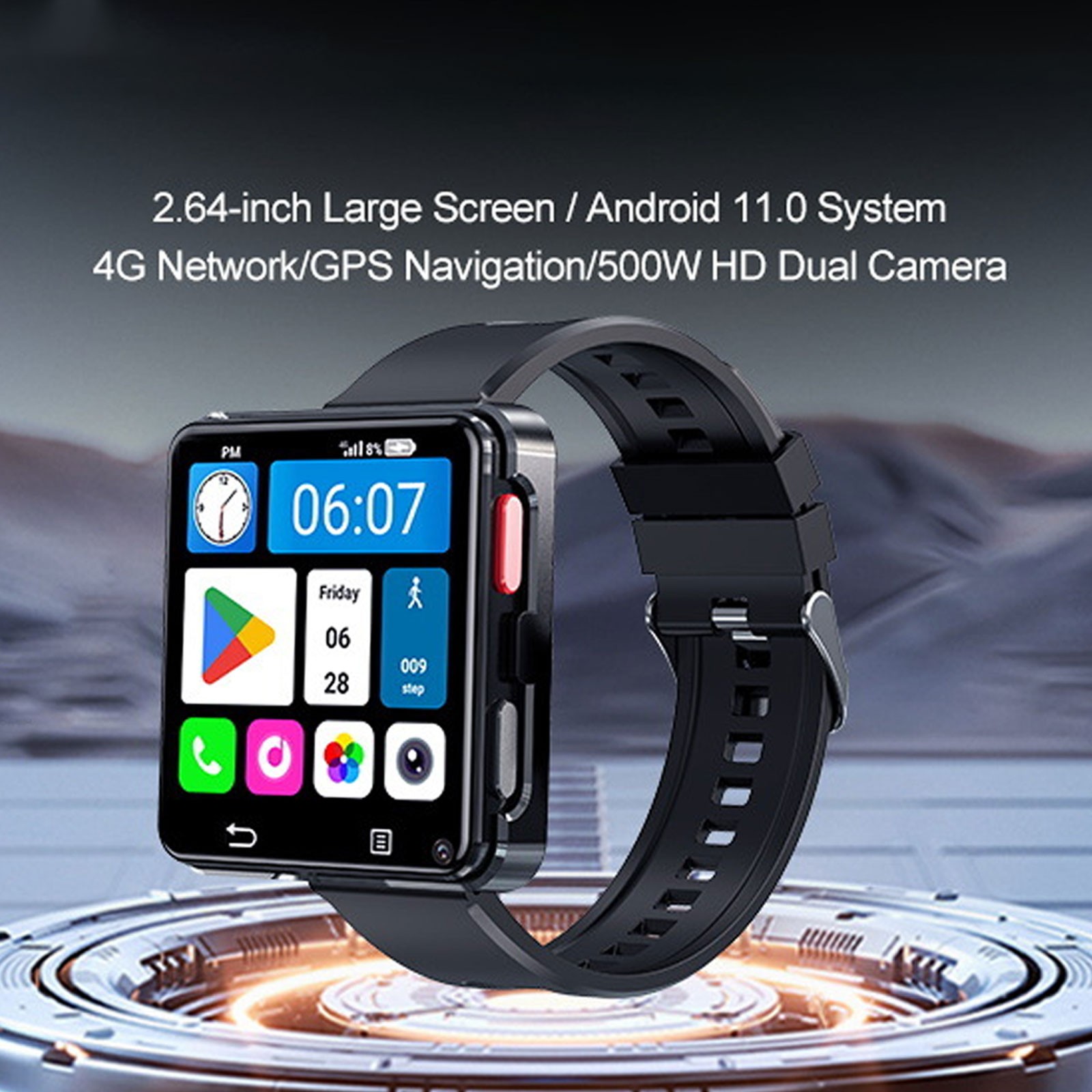 4G Smart Watch Pad 2.64In Larger Screen Android 11 WiFi 5MP Camera Smart Watch
