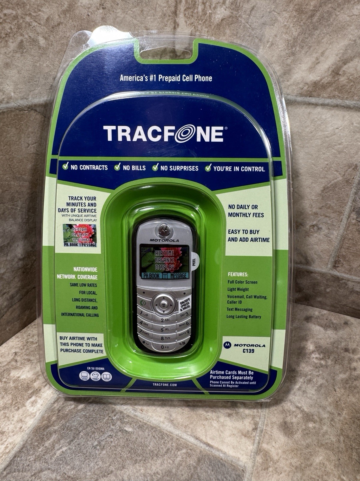 Tracfone Motorola C139 Prepaid Mobile Cell Phone Wireless NEW, Seniors, Children