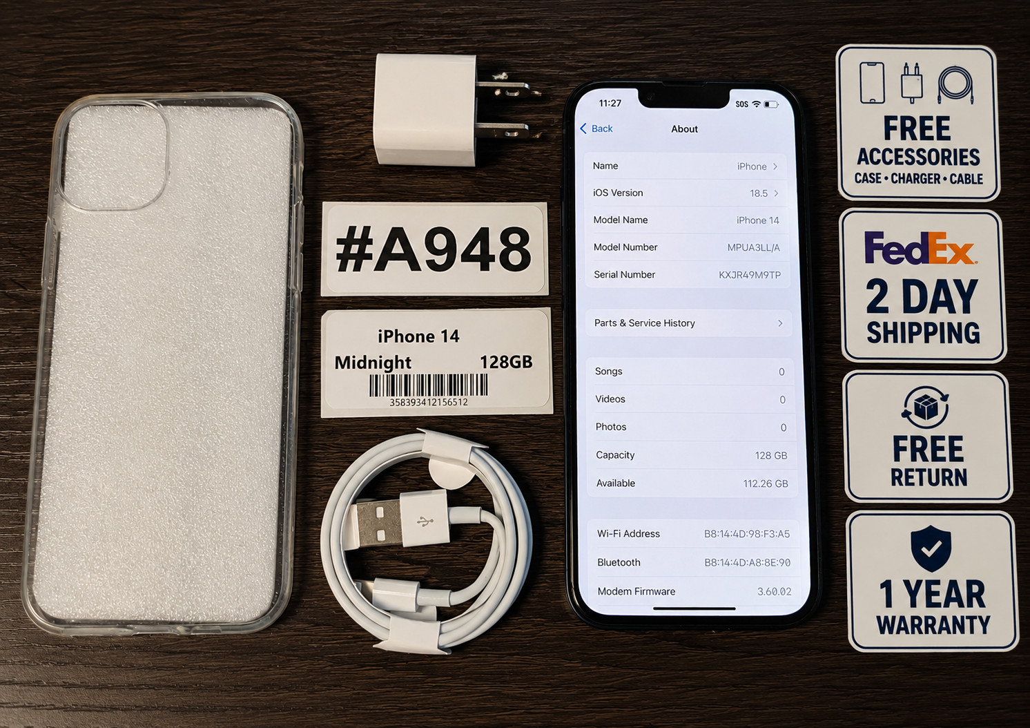 Apple iPhone 14 128 GB MIDNIGHT – UNLOCKED – Read Seller Notes