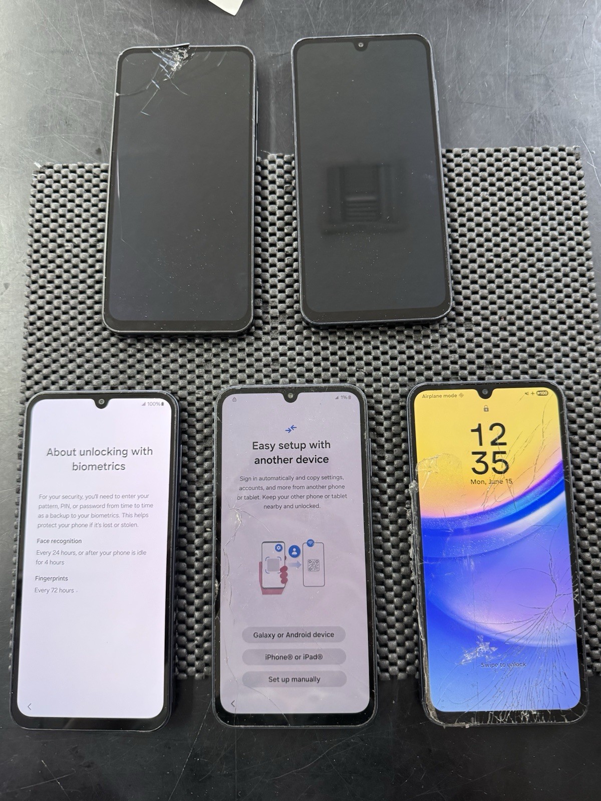 Lot Of 5 – Samsung Galaxy A17 5G 128GB / A16 / A15 *cracks bad digi For Parts O5