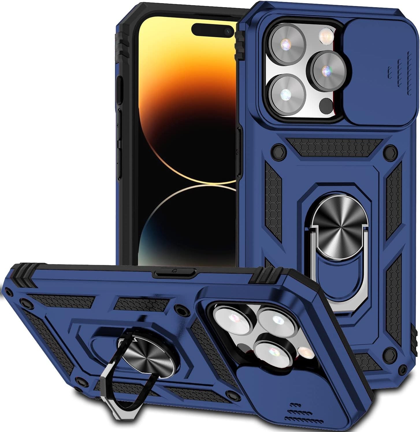 Case & Camera Cover for iPhone 14 Pro Max 6.7 Inch Military Grade Shockproof Blu