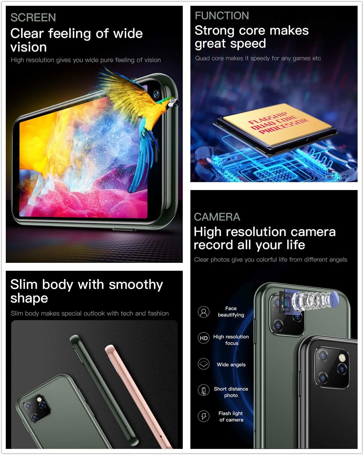 XS15 3G Mini Smartphone 3.0 Inch WiFi GPS Quad Core Android Cell Phones Camera