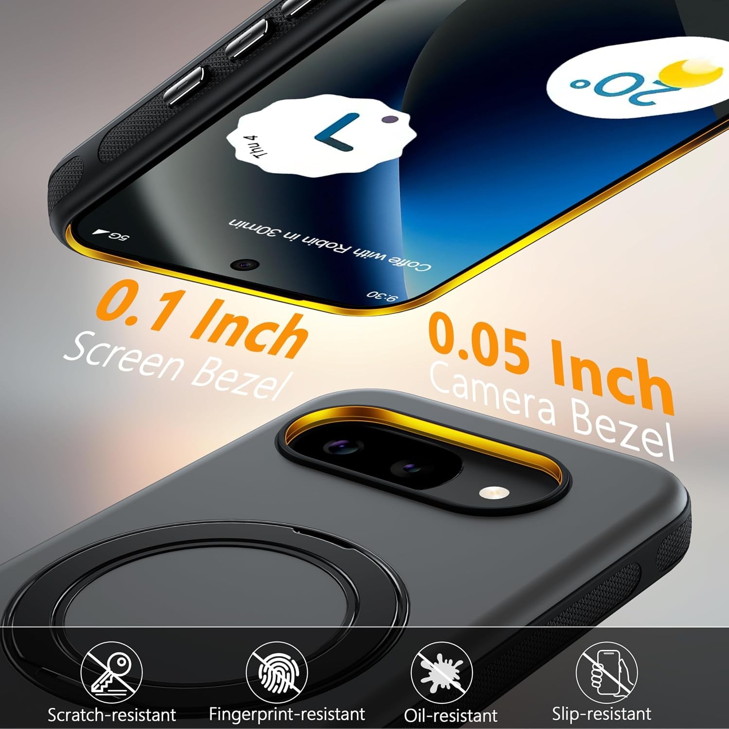 Google Pixel 10a Case with 360°Spin Magnetic Stand, Slim Protective Case, Slate